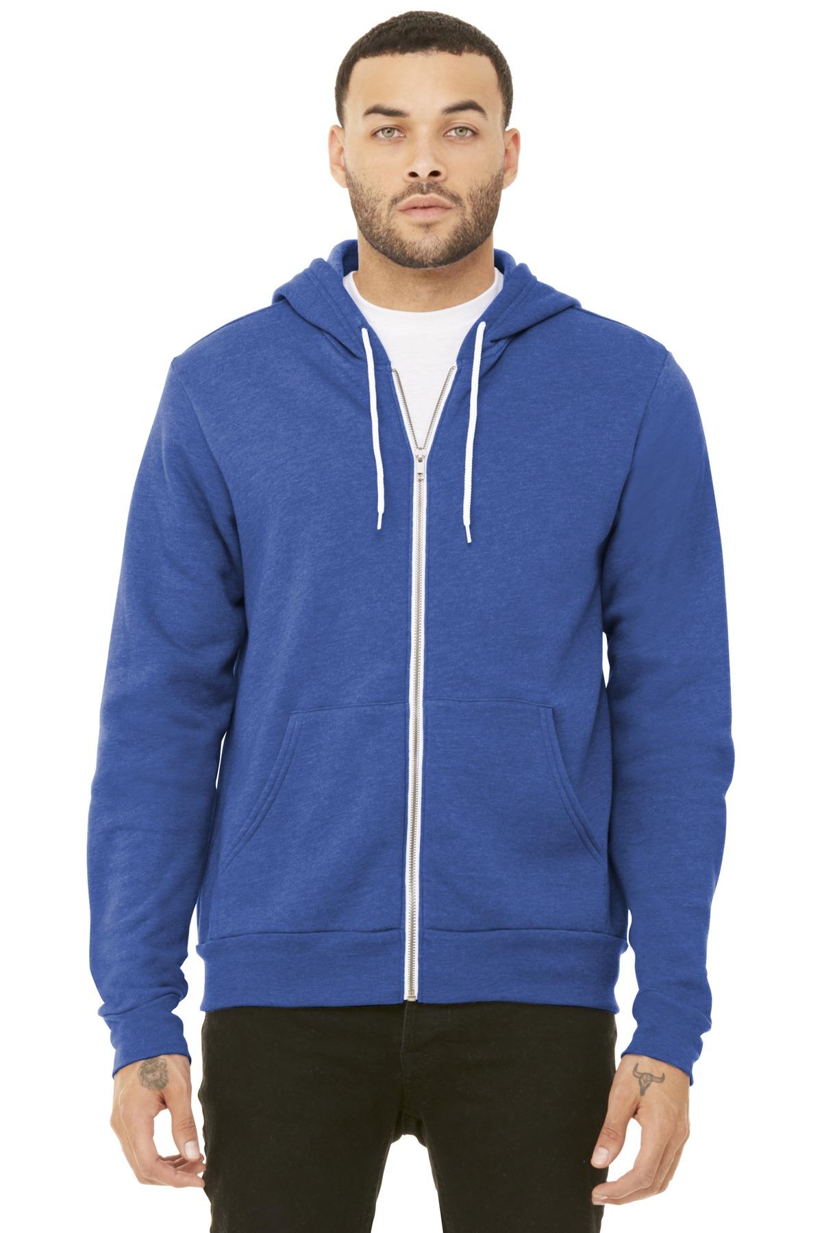 BELLA+CANVAS ® Unisex Sponge Fleece Full-Zip Hooded Sweatshirt BC3739 XS-3XL - Picture 75 of 104