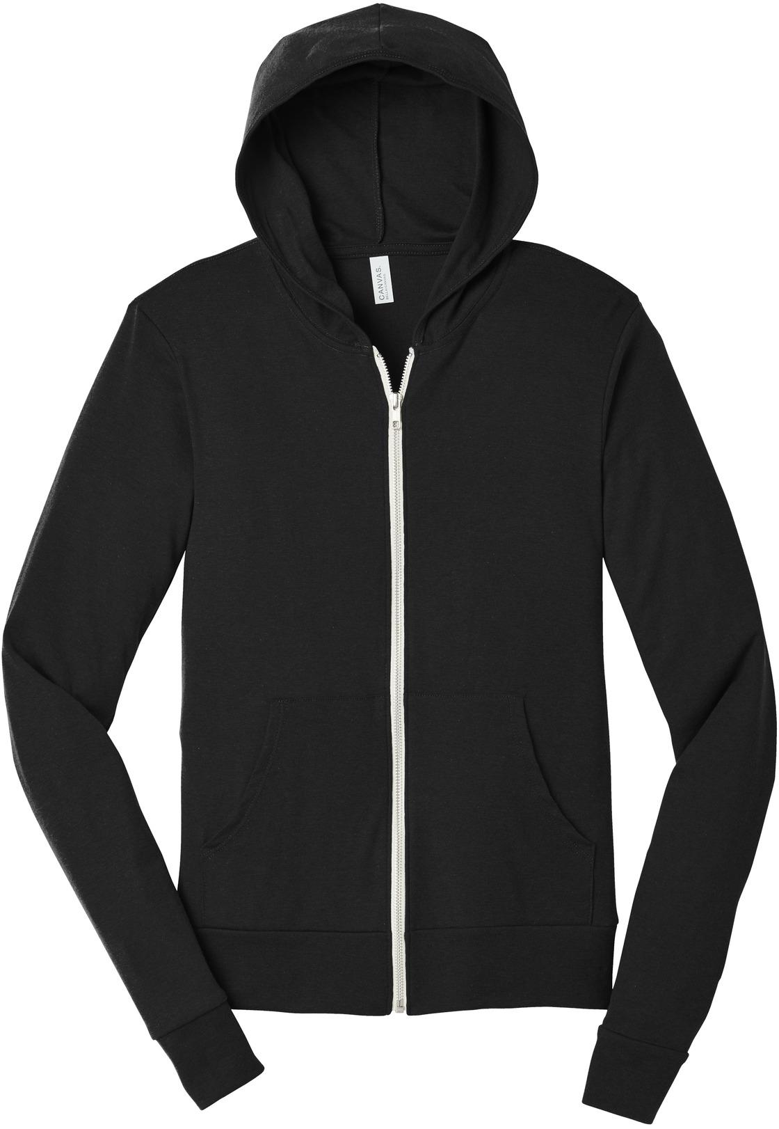 BELLA+CANVAS ® Unisex Triblend Full-Zip Lightweight Hoodie BC3939 Hooded XS-2XL