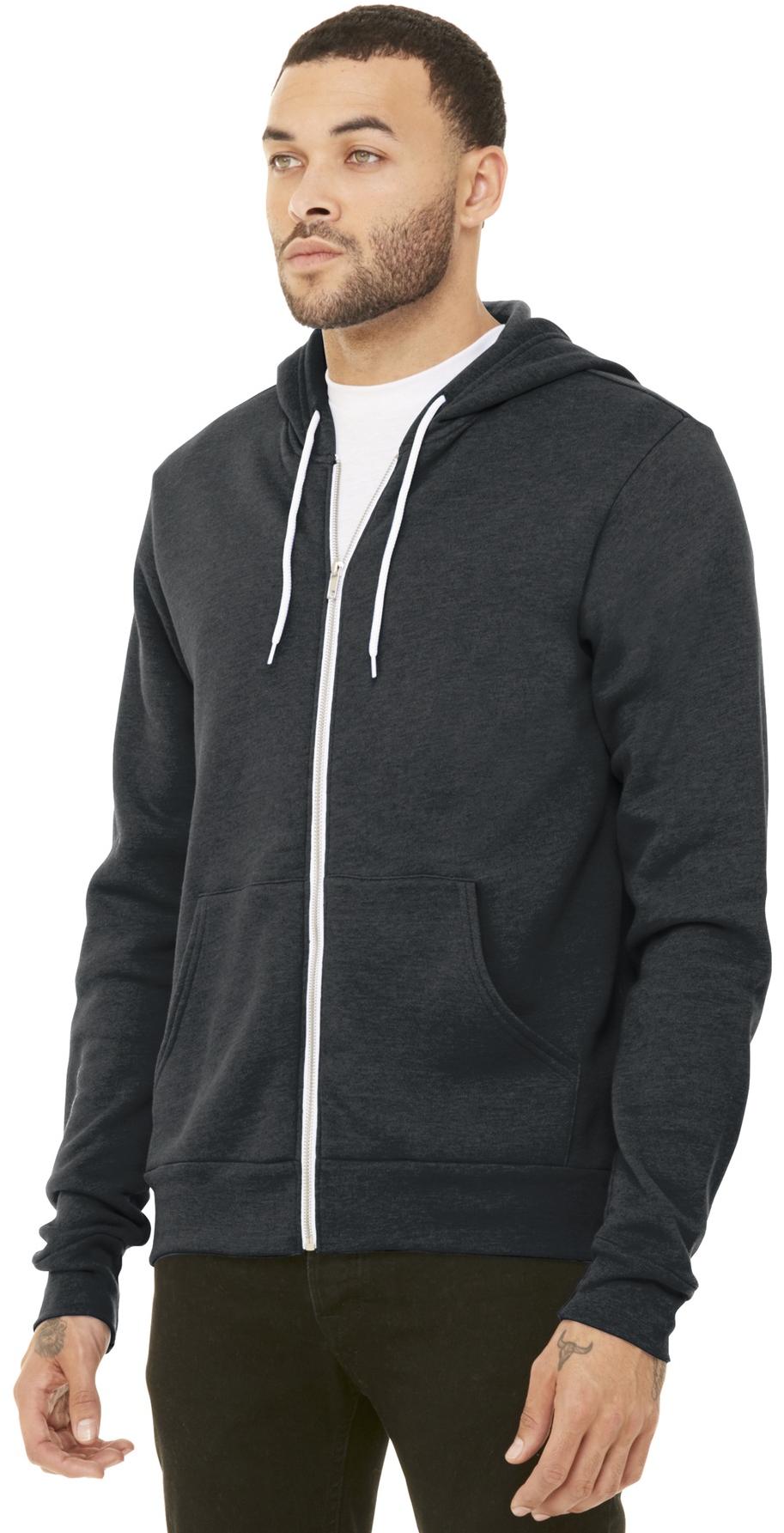BELLA+CANVAS ® Unisex Sponge Fleece Full-Zip Hooded Sweatshirt BC3739 XS-3XL - Picture 39 of 104