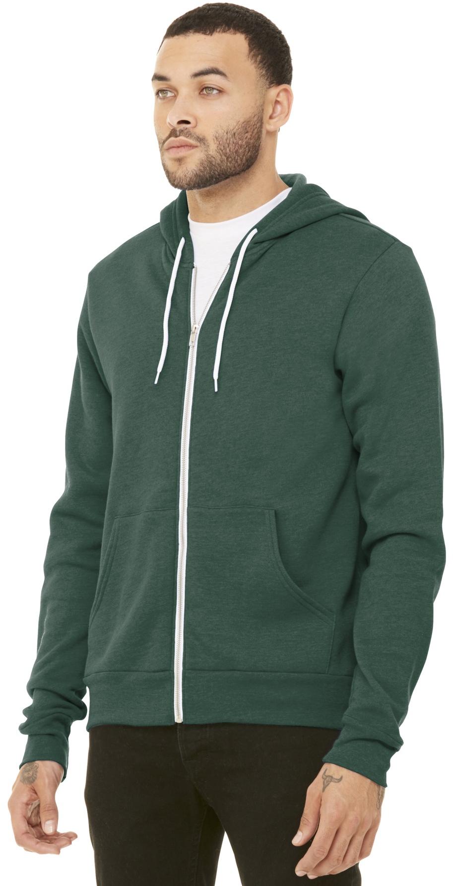BELLA+CANVAS ® Unisex Sponge Fleece Full-Zip Hooded Sweatshirt BC3739 XS-3XL - Picture 64 of 104