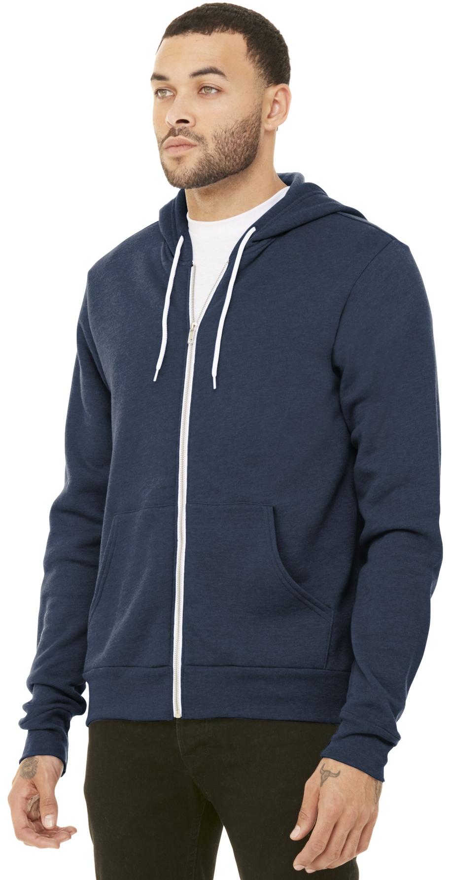 BELLA+CANVAS ® Unisex Sponge Fleece Full-Zip Hooded Sweatshirt BC3739 XS-3XL - Picture 70 of 104