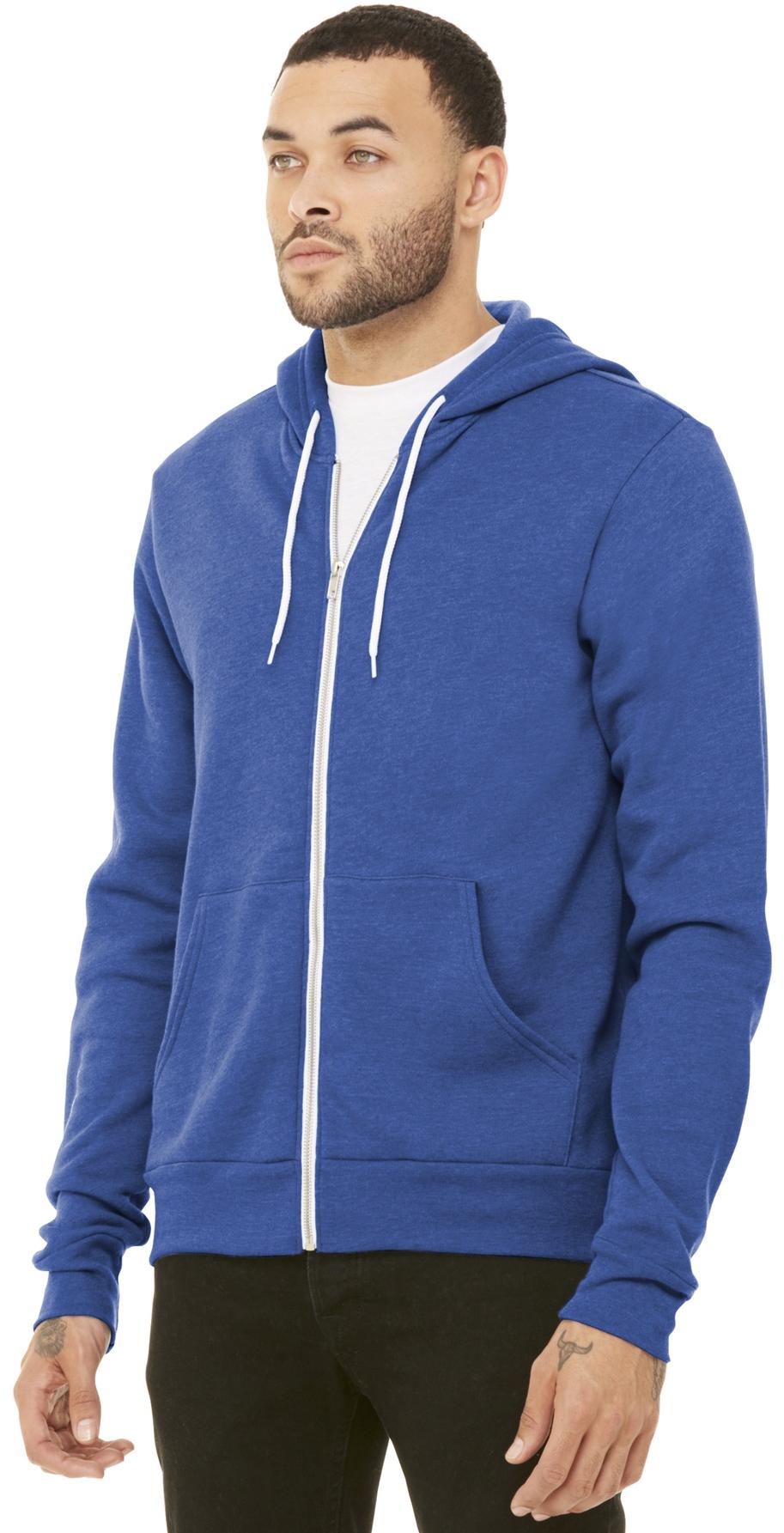 BELLA+CANVAS ® Unisex Sponge Fleece Full-Zip Hooded Sweatshirt BC3739 XS-3XL - Picture 76 of 104