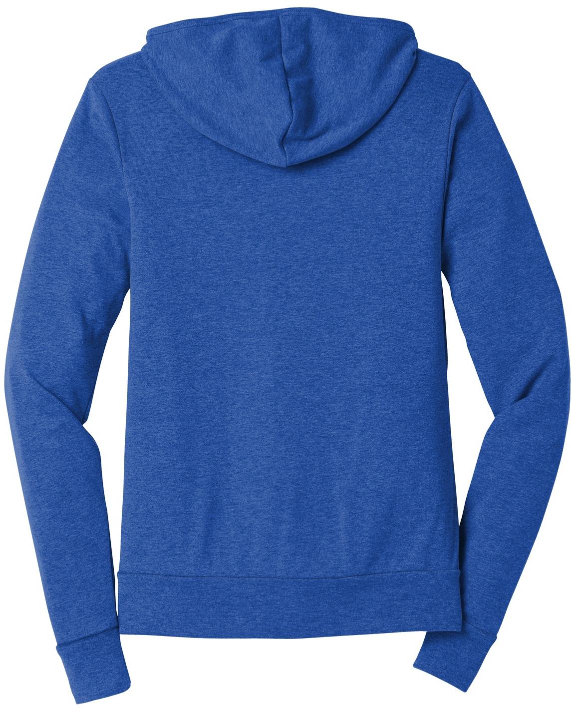 BELLA+CANVAS ® Unisex Triblend Full-Zip Lightweight Hoodie BC3939 Hooded XS-2XL