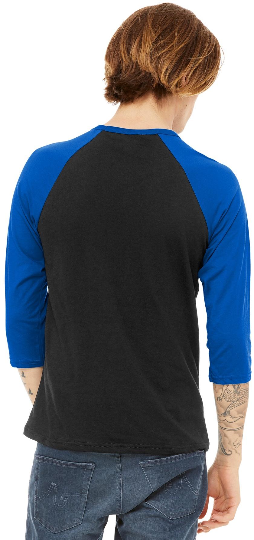 BELLA+CANVAS ® Unisex 3/4-Sleeve Baseball Tee BC3200, 22 Colors, XS-2XL