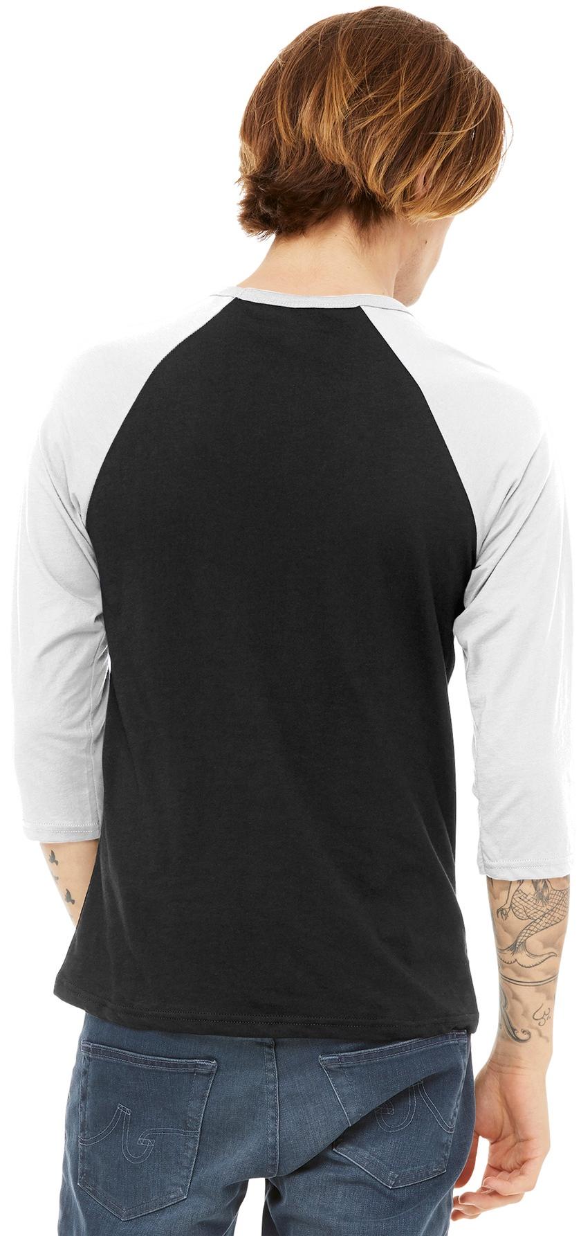 BELLA+CANVAS ® Unisex 3/4-Sleeve Baseball Tee BC3200, 22 Colors, XS-2XL