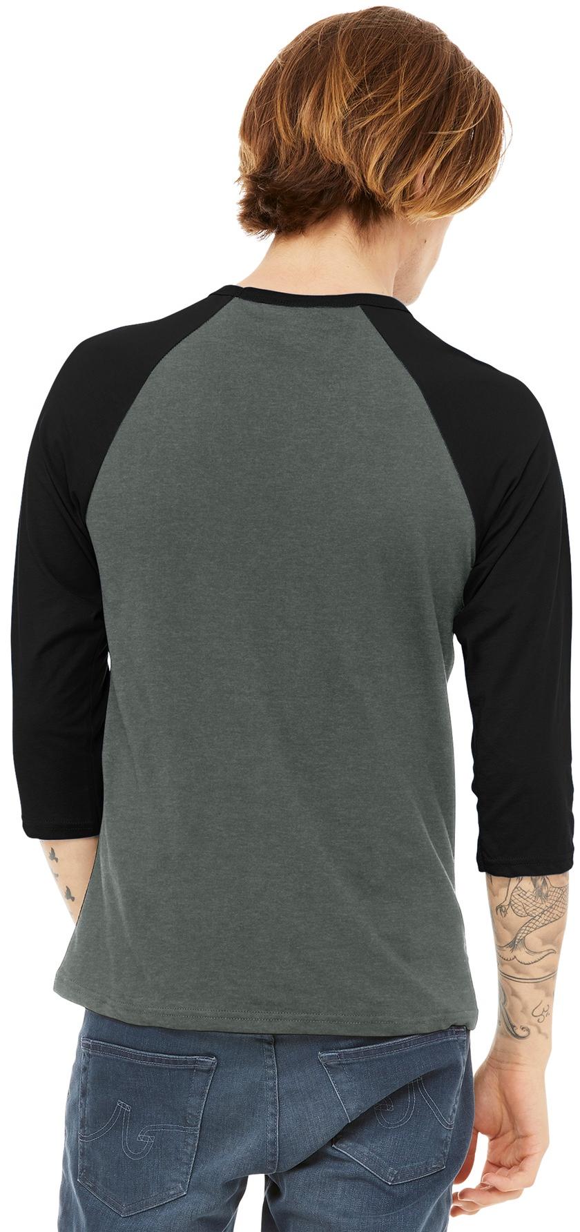 BELLA+CANVAS ® Unisex 3/4-Sleeve Baseball Tee BC3200, 22 Colors, XS-2XL