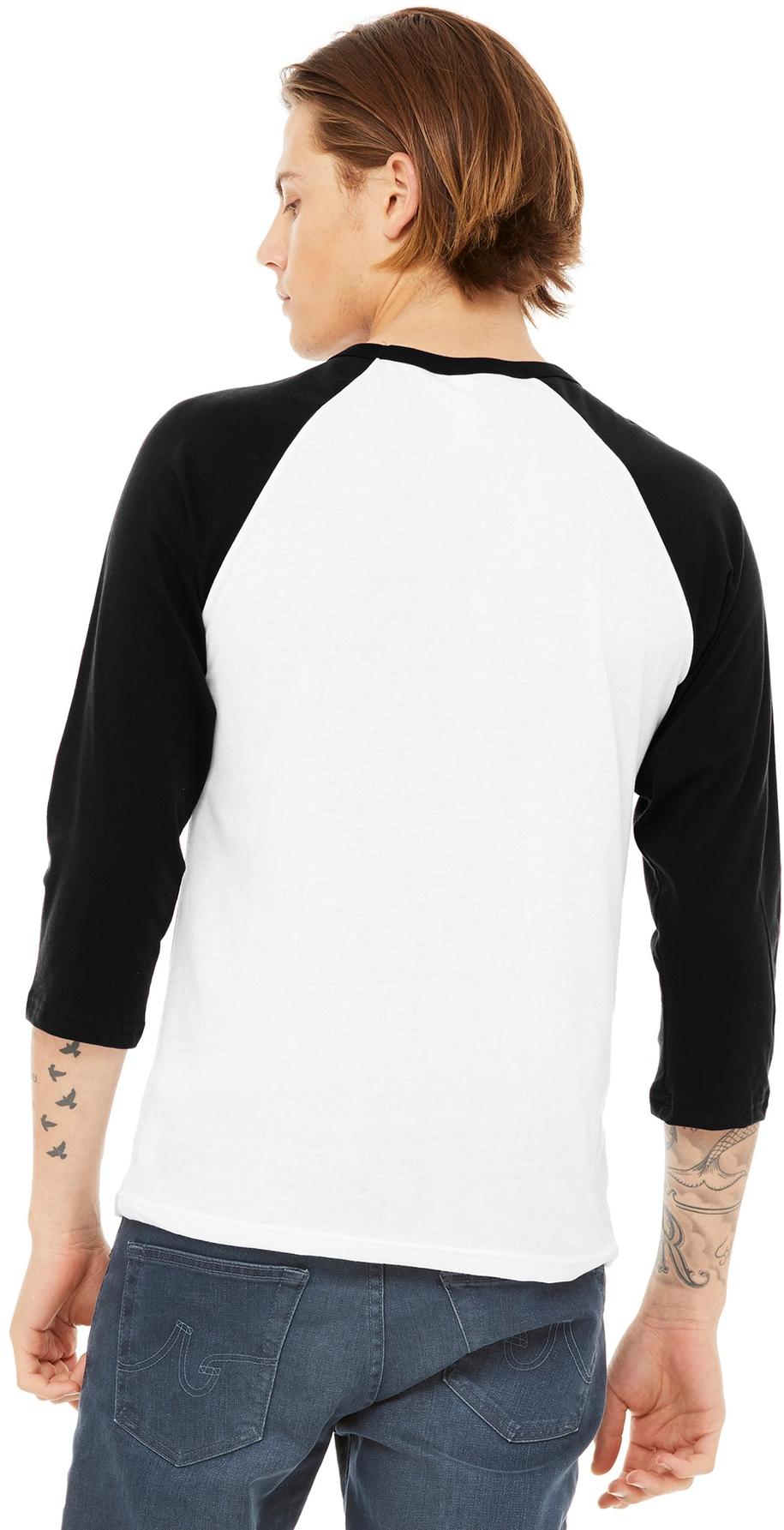 BELLA+CANVAS ® Unisex 3/4-Sleeve Baseball Tee BC3200, 22 Colors, XS-2XL