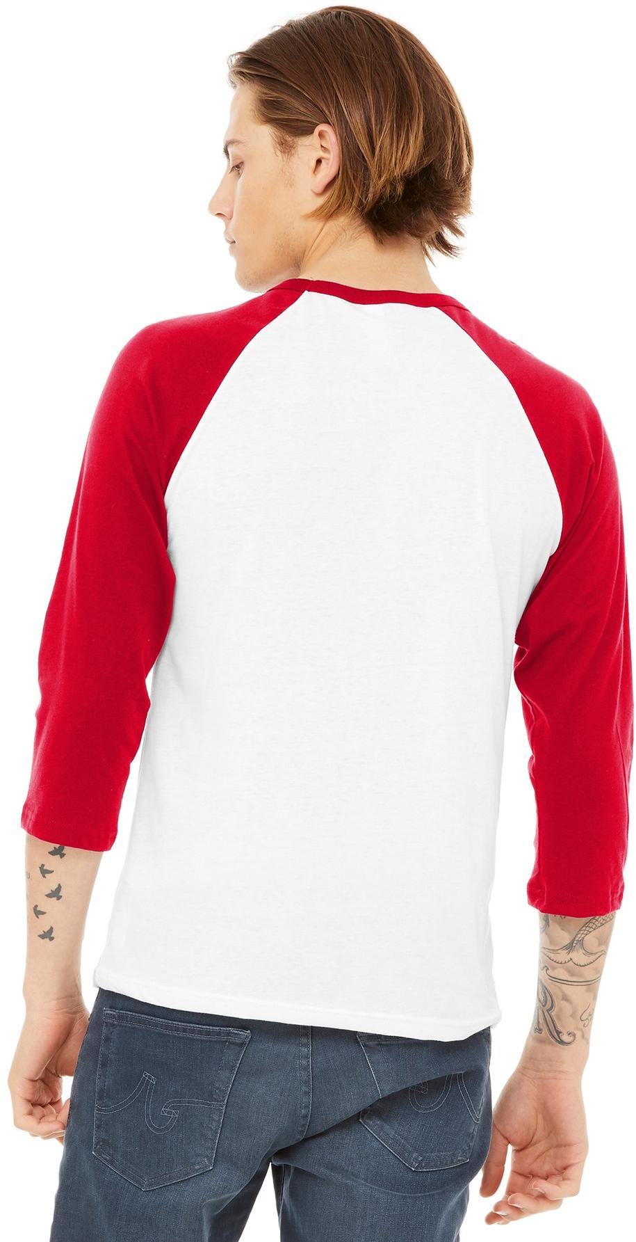 BELLA+CANVAS ® Unisex 3/4-Sleeve Baseball Tee BC3200, 22 Colors, XS-2XL