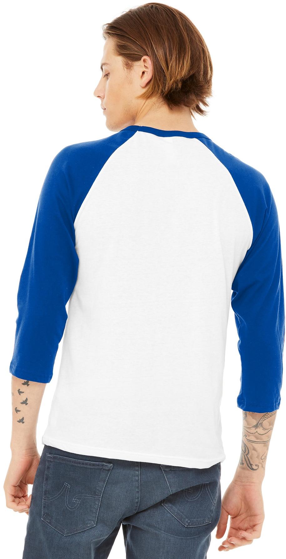 BELLA+CANVAS ® Unisex 3/4-Sleeve Baseball Tee BC3200, 22 Colors, XS-2XL