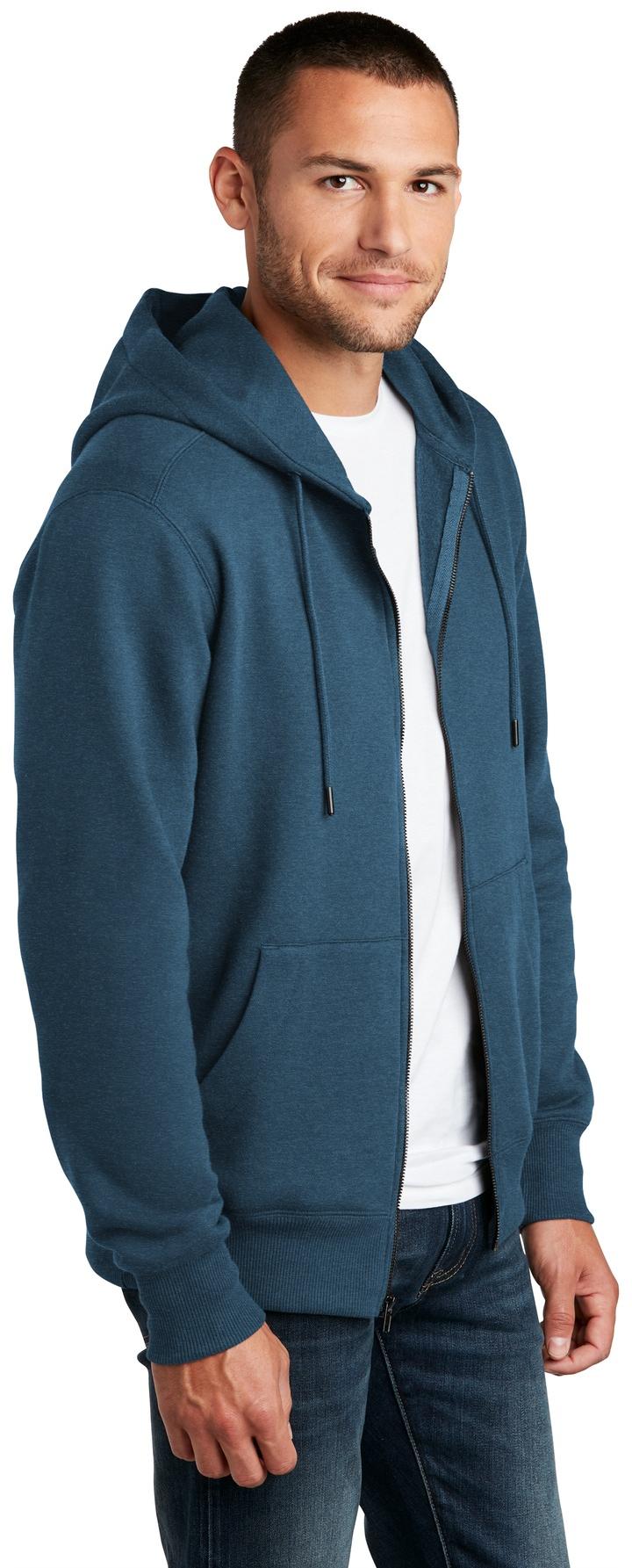 District ® Perfect Weight ® Fleece Full-Zip Mens Hoodie DT1103 Sizes XS-4XL