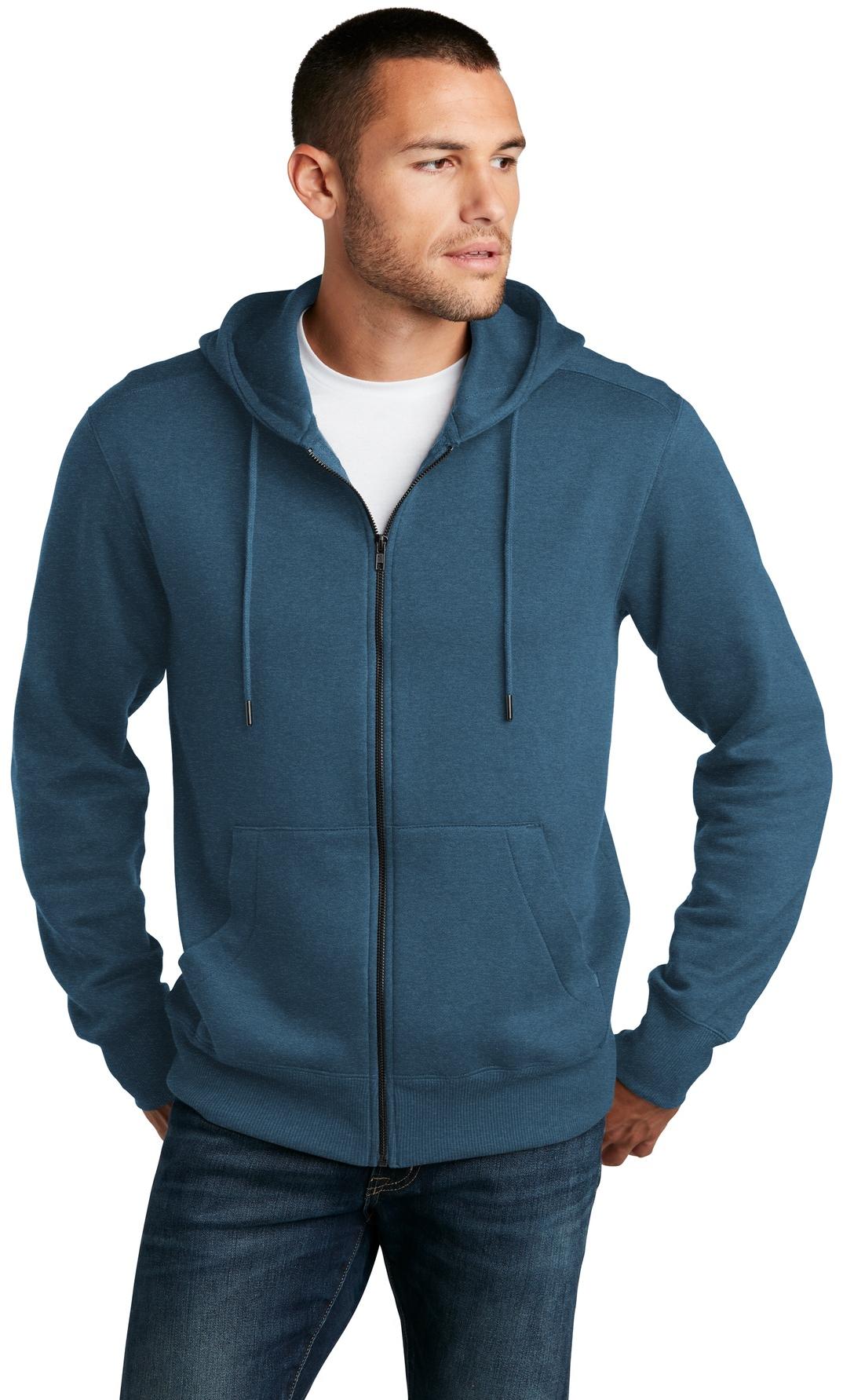 District ® Perfect Weight ® Fleece Full-Zip Mens Hoodie DT1103 Sizes XS-4XL