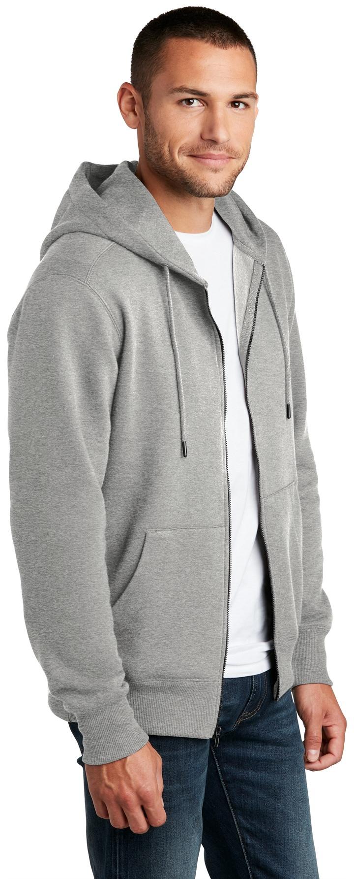 District ® Perfect Weight ® Fleece Full-Zip Mens Hoodie DT1103 Sizes XS-4XL