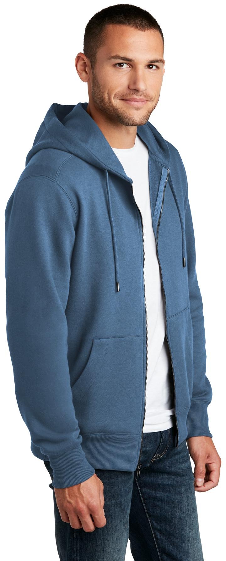 District ® Perfect Weight ® Fleece Full-Zip Mens Hoodie DT1103 Sizes XS-4XL