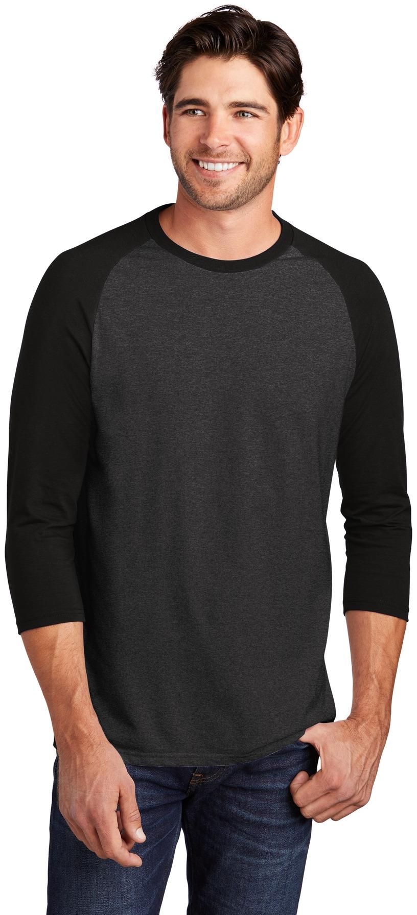 District ® Perfect Tri ® 3/4-Sleeve Raglan Mens Tee DM136 Sizes XS-4XL T-Shirt