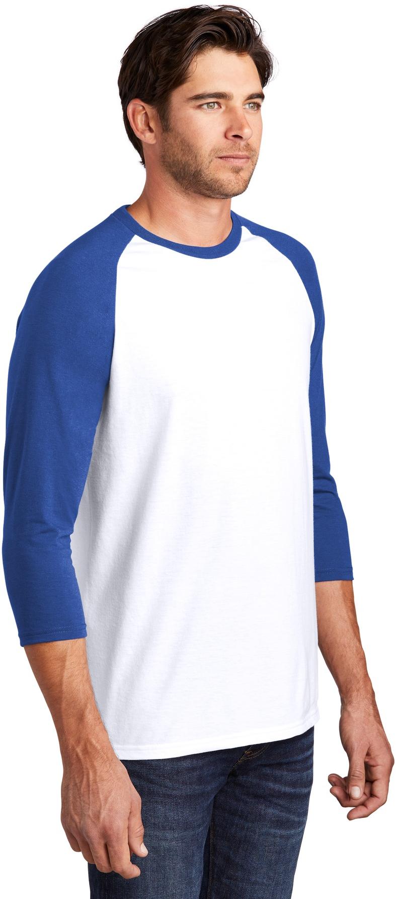 District ® Perfect Tri ® 3/4-Sleeve Raglan Mens Tee DM136 Sizes XS-4XL T-Shirt