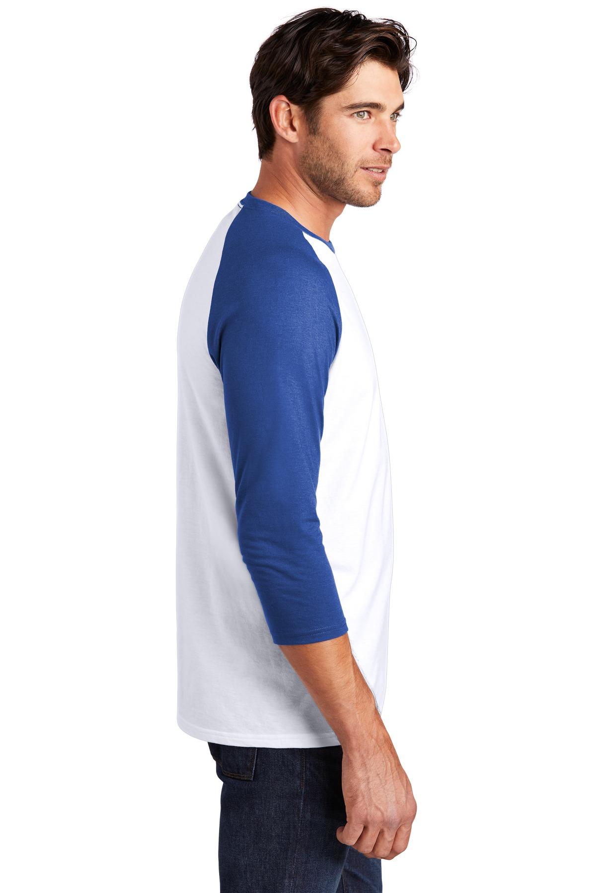 District ® Perfect Tri ® 3/4-Sleeve Raglan Mens Tee DM136 Sizes XS-4XL T-Shirt