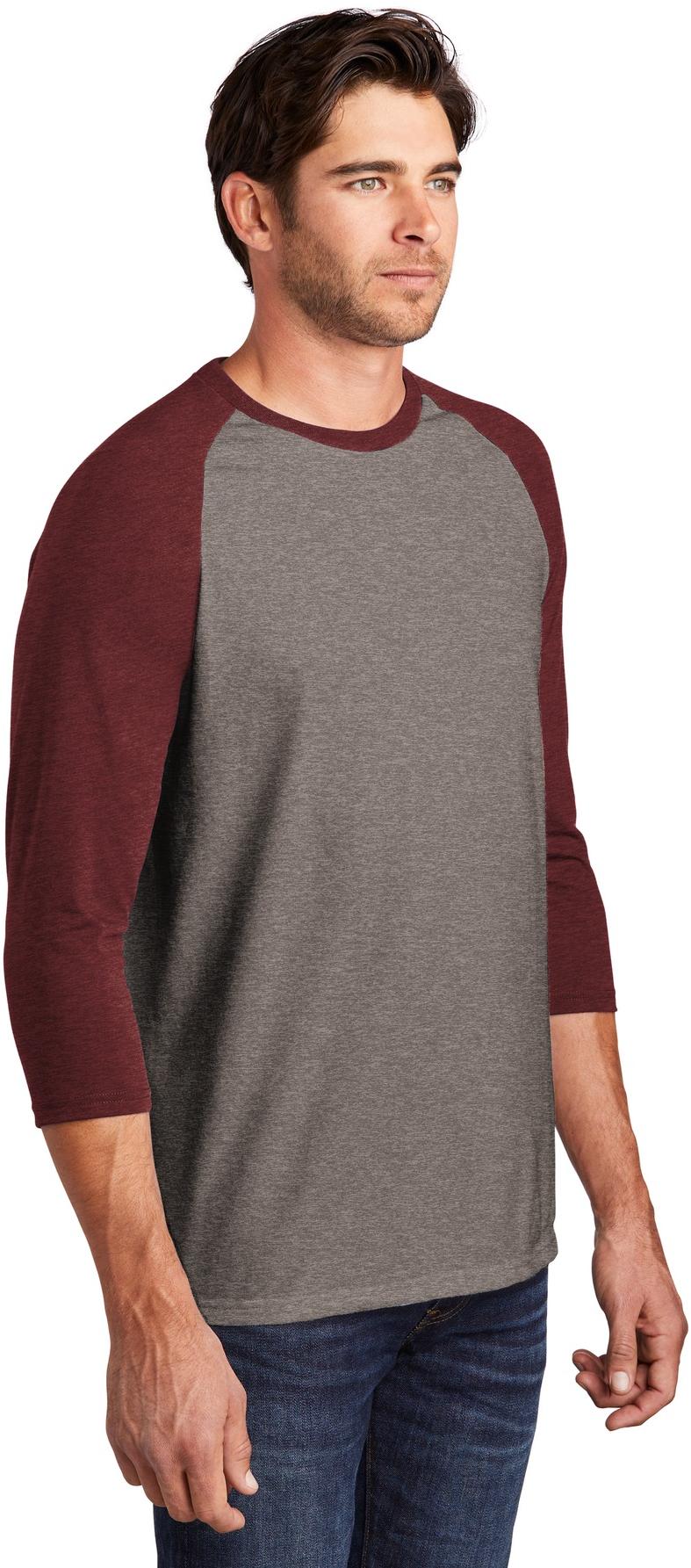 District ® Perfect Tri ® 3/4-Sleeve Raglan Mens Tee DM136 Sizes XS-4XL T-Shirt