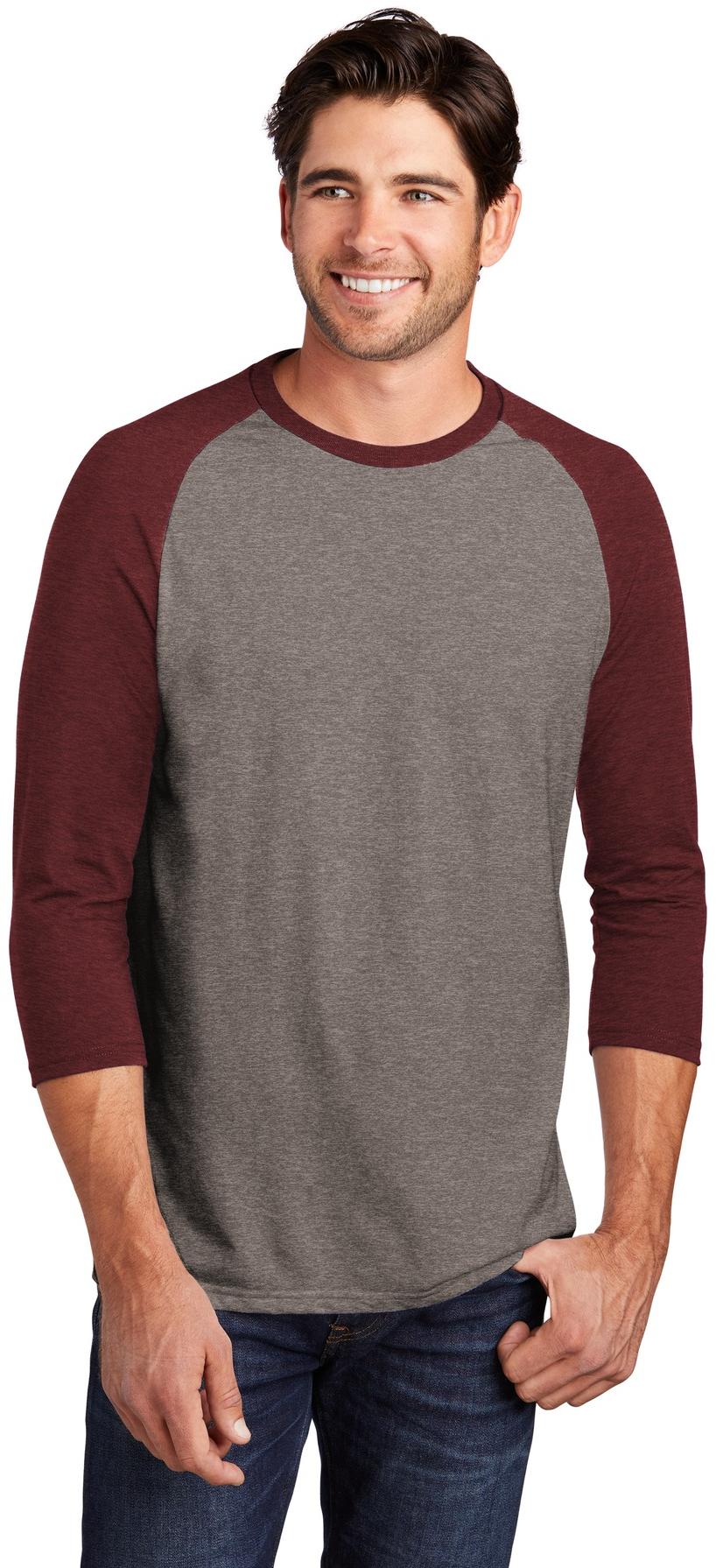 District ® Perfect Tri ® 3/4-Sleeve Raglan Mens Tee DM136 Sizes XS-4XL T-Shirt