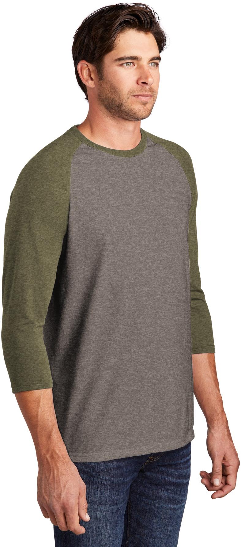 District ® Perfect Tri ® 3/4-Sleeve Raglan Mens Tee DM136 Sizes XS-4XL T-Shirt