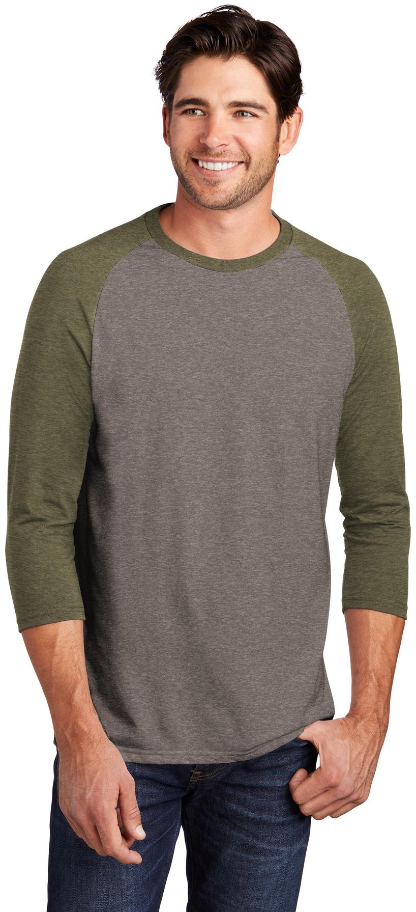 District ® Perfect Tri ® 3/4-Sleeve Raglan Mens Tee DM136 Sizes XS-4XL T-Shirt