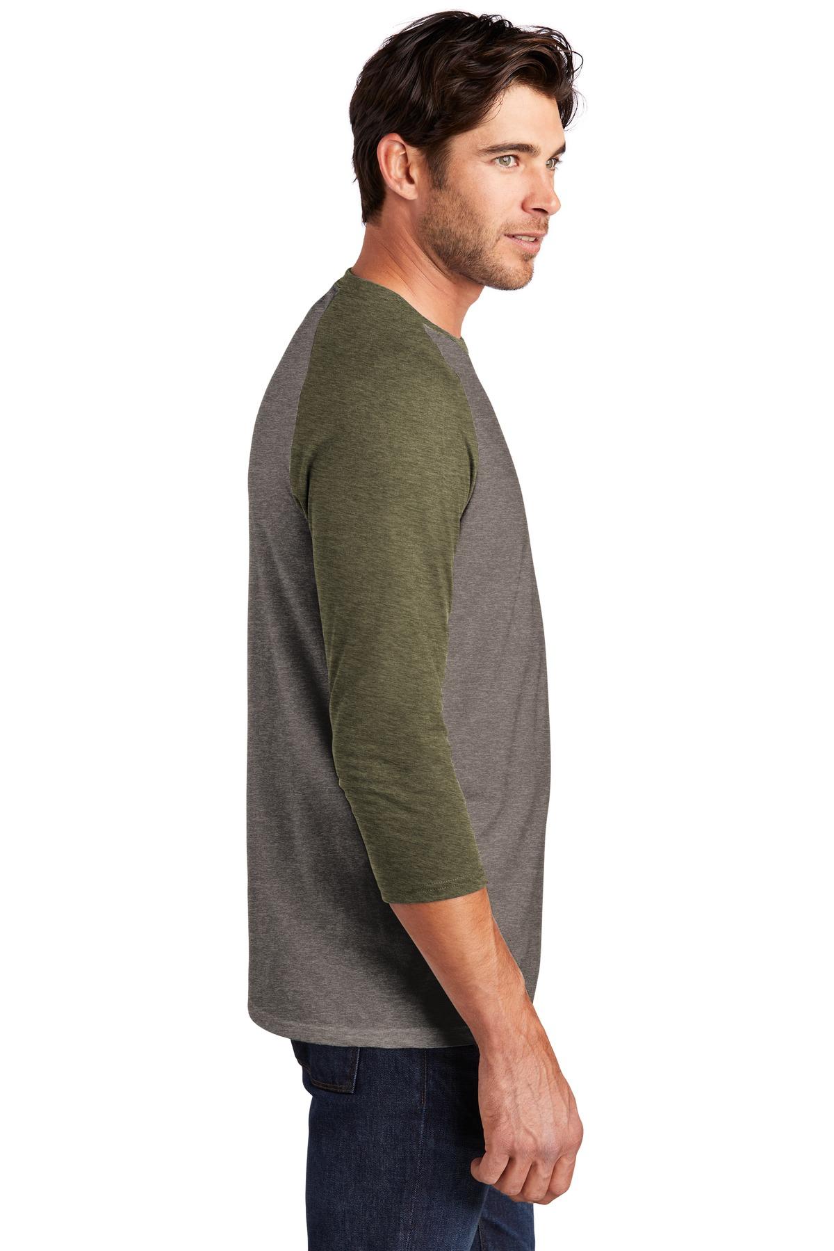 District ® Perfect Tri ® 3/4-Sleeve Raglan Mens Tee DM136 Sizes XS-4XL T-Shirt