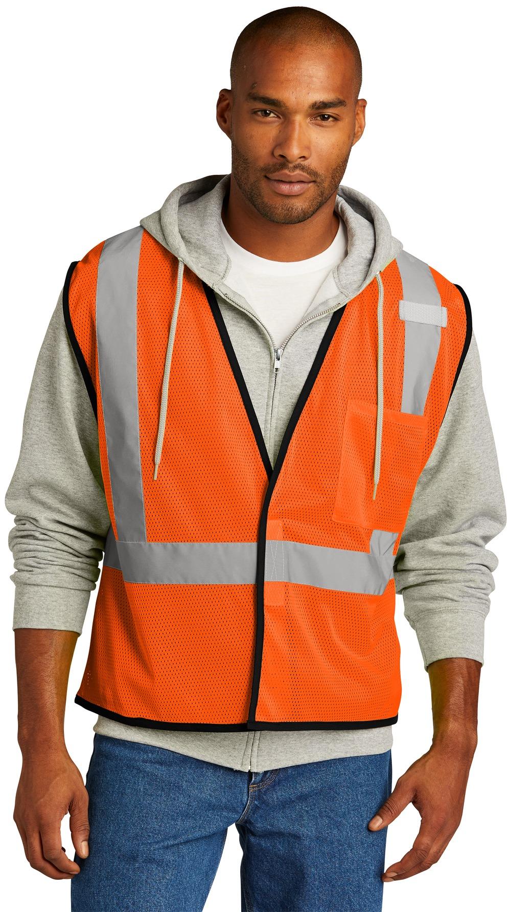 CornerStone ® ANSI 107 Class 2 Economy Mesh One-Pocket Vest CSV100 4 Sizes Avail - Picture 2 of 13