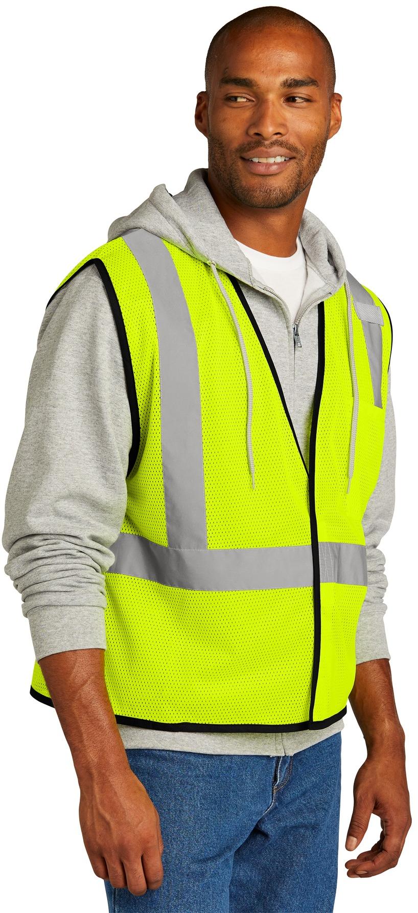 CornerStone ® ANSI 107 Class 2 Economy Mesh One-Pocket Vest CSV100 4 Sizes Avail - Picture 9 of 13