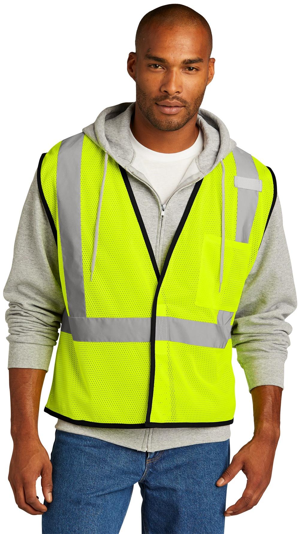 CornerStone ® ANSI 107 Class 2 Economy Mesh One-Pocket Vest CSV100 4 Sizes Avail - Picture 8 of 13