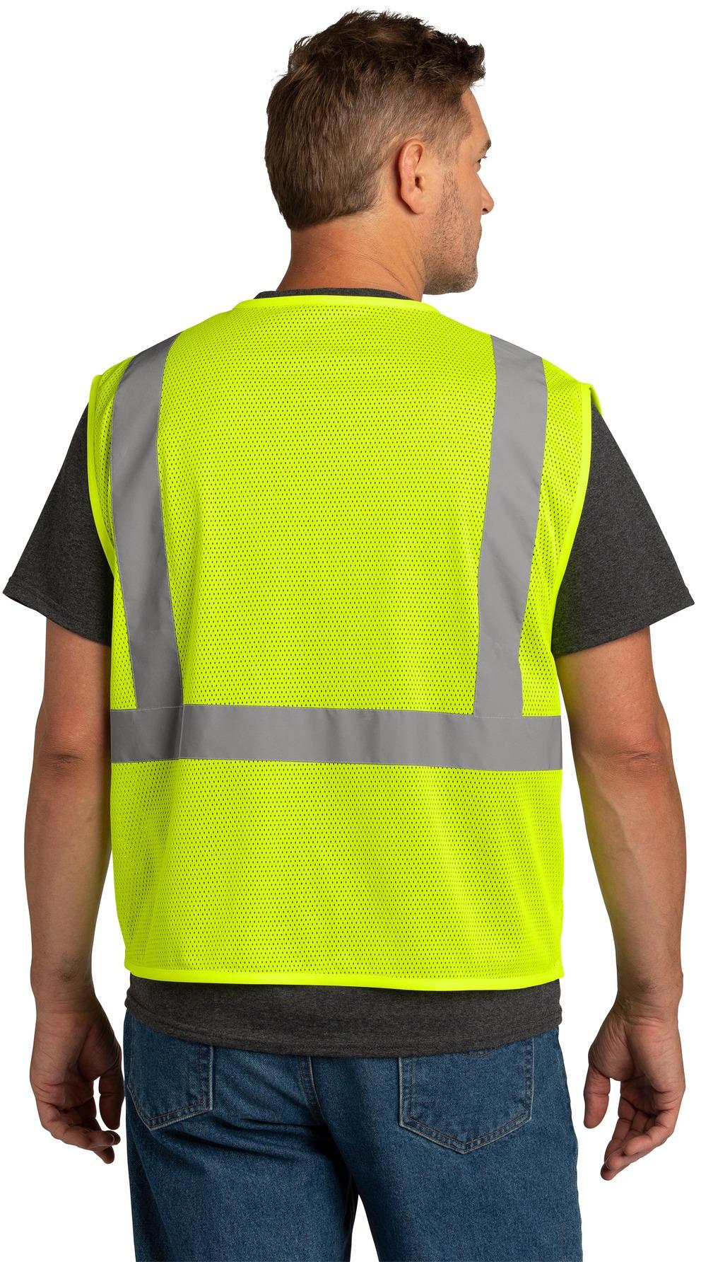 CornerStone ® ANSI 107 Class 2 Mesh Zippered Vest CSV101 S/M L/XL 2/3X 4/5X - Picture 11 of 13