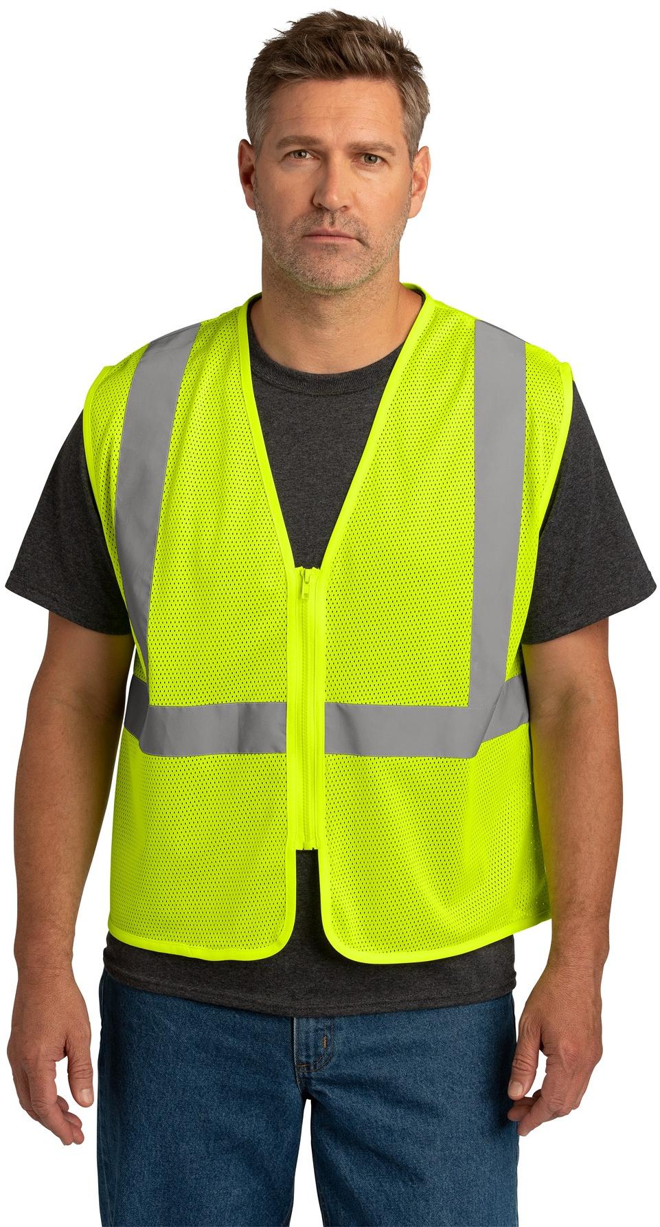 CornerStone ® ANSI 107 Class 2 Mesh Zippered Vest CSV101 S/M L/XL 2/3X 4/5X - Picture 8 of 13