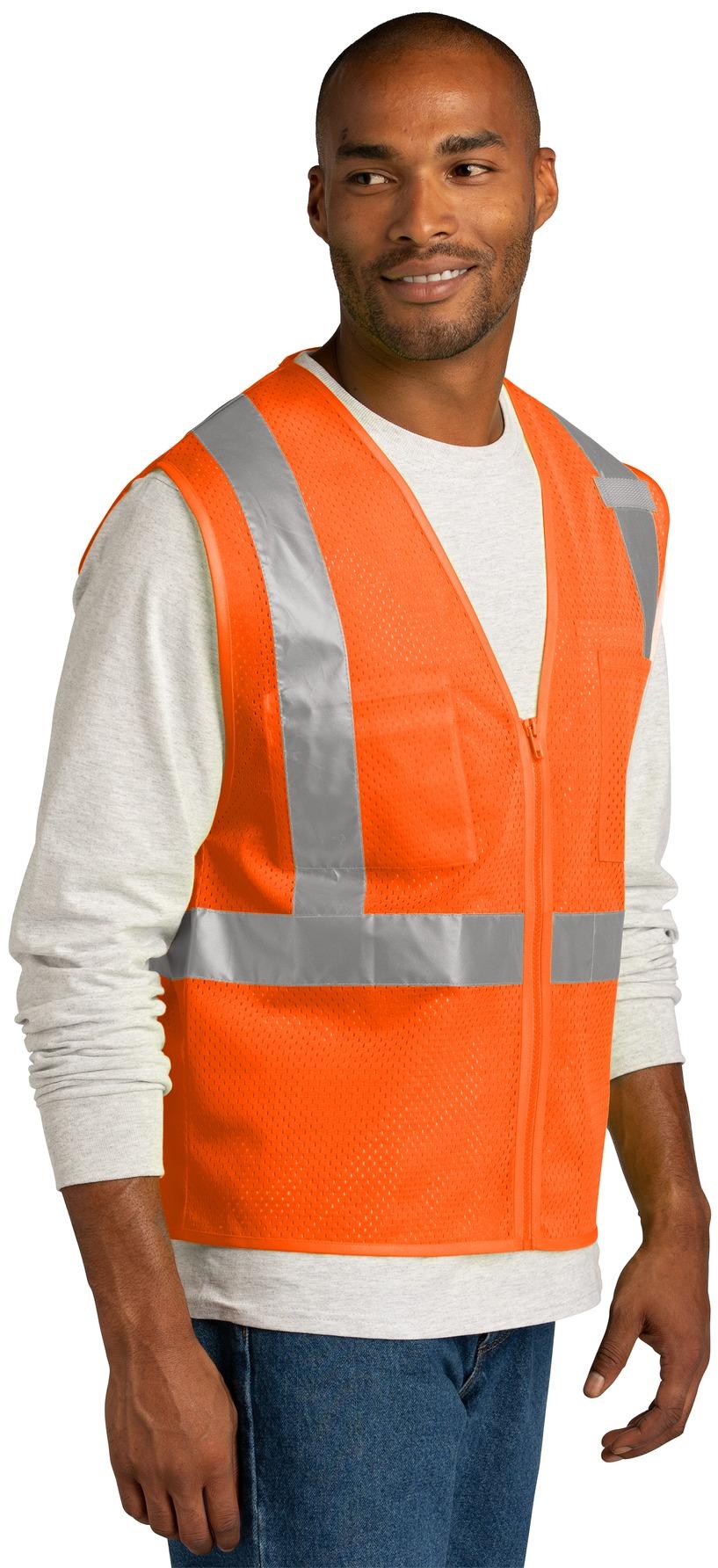 CornerStone ® ANSI 107 Class 2 Mesh Zippered Vest CSV102 S/M L/XL 2/3X 4/5X - Picture 3 of 13