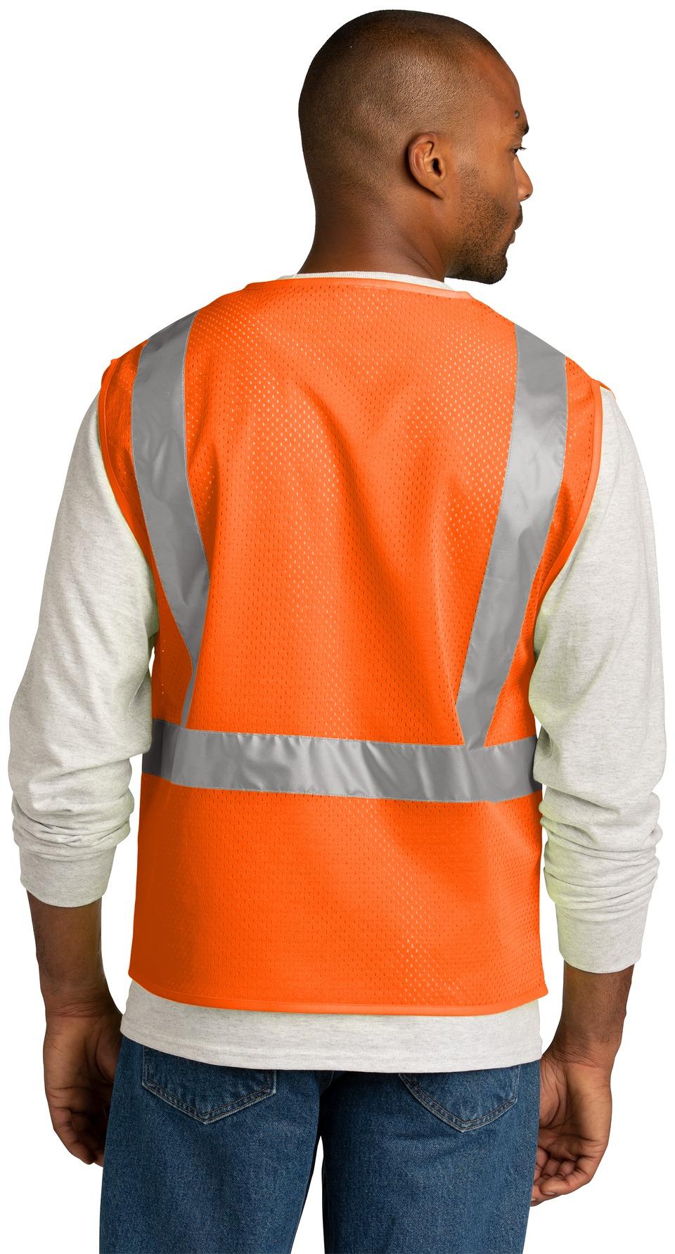 CornerStone ® ANSI 107 Class 2 Mesh Zippered Vest CSV102 S/M L/XL 2/3X 4/5X - Picture 5 of 13