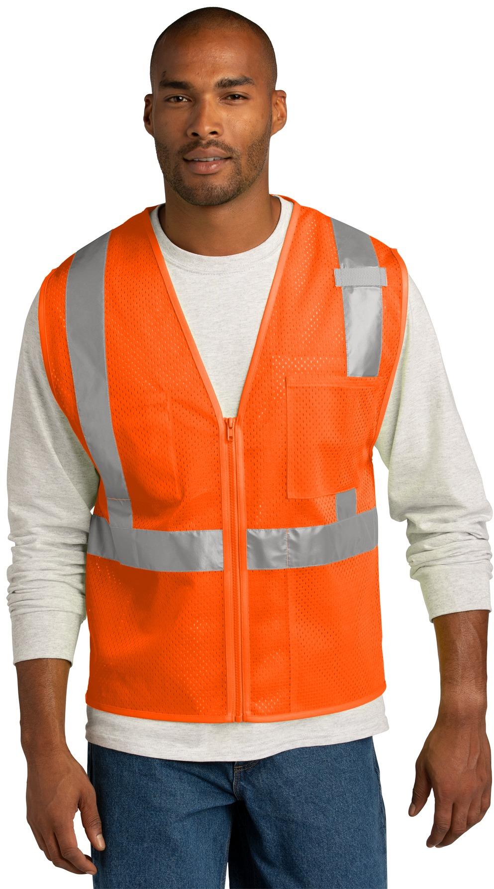 CornerStone ® ANSI 107 Class 2 Mesh Zippered Vest CSV102 S/M L/XL 2/3X 4/5X - Picture 2 of 13