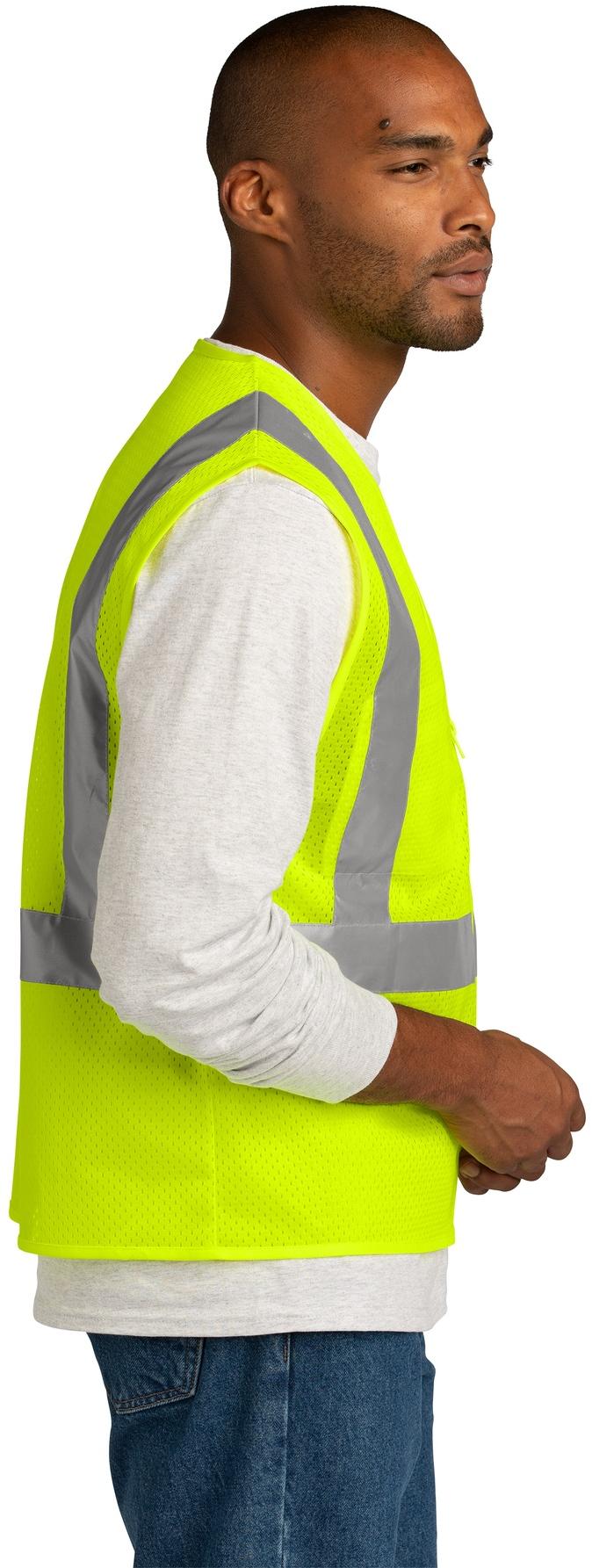 CornerStone ® ANSI 107 Class 2 Mesh Zippered Vest CSV102 S/M L/XL 2/3X 4/5X - Picture 10 of 13