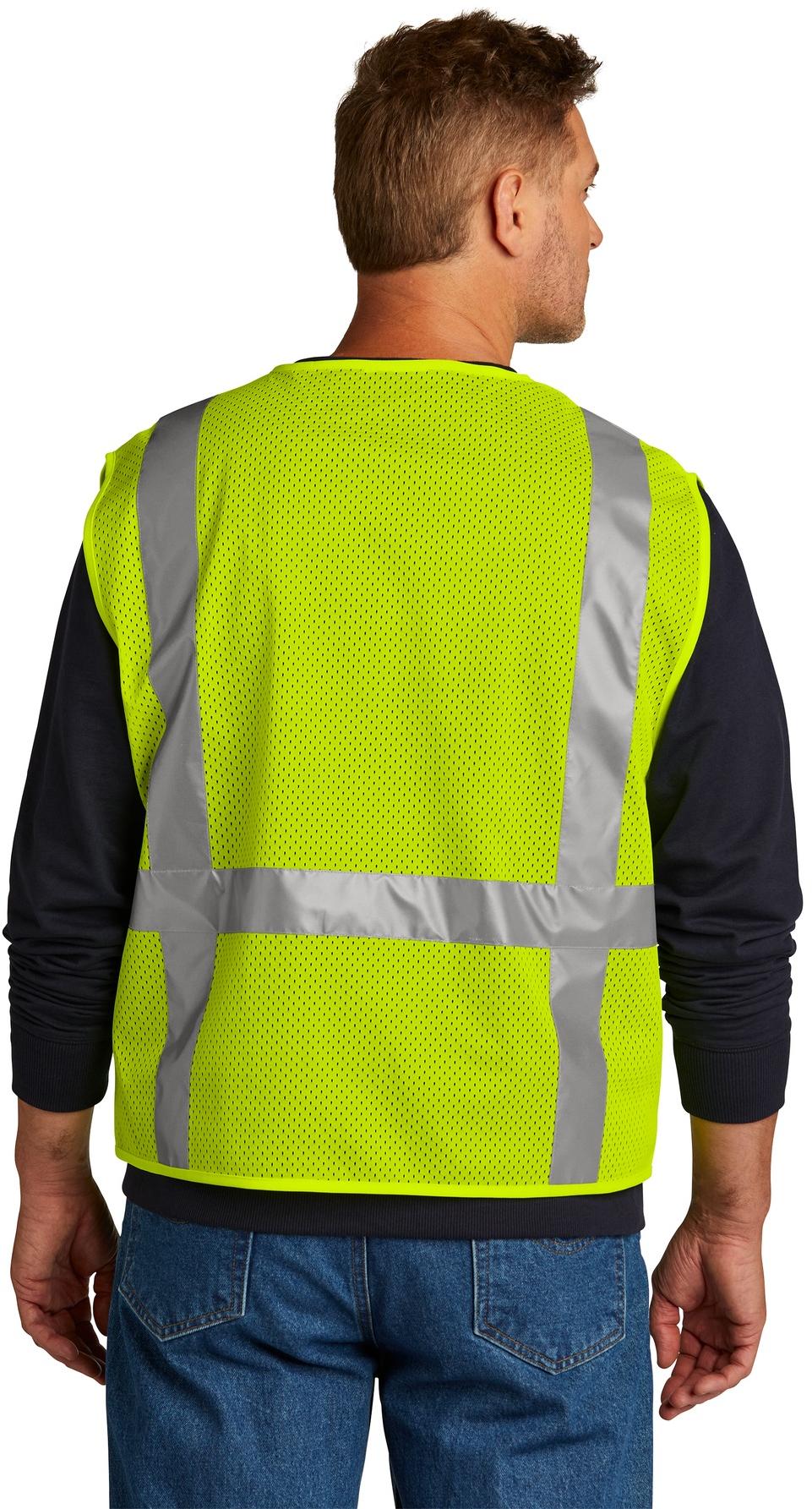 CornerStone ® ANSI 107 Class 2 Mesh Six-Pocket Zippered Vest w/ Pockets CSV104 - Picture 11 of 13