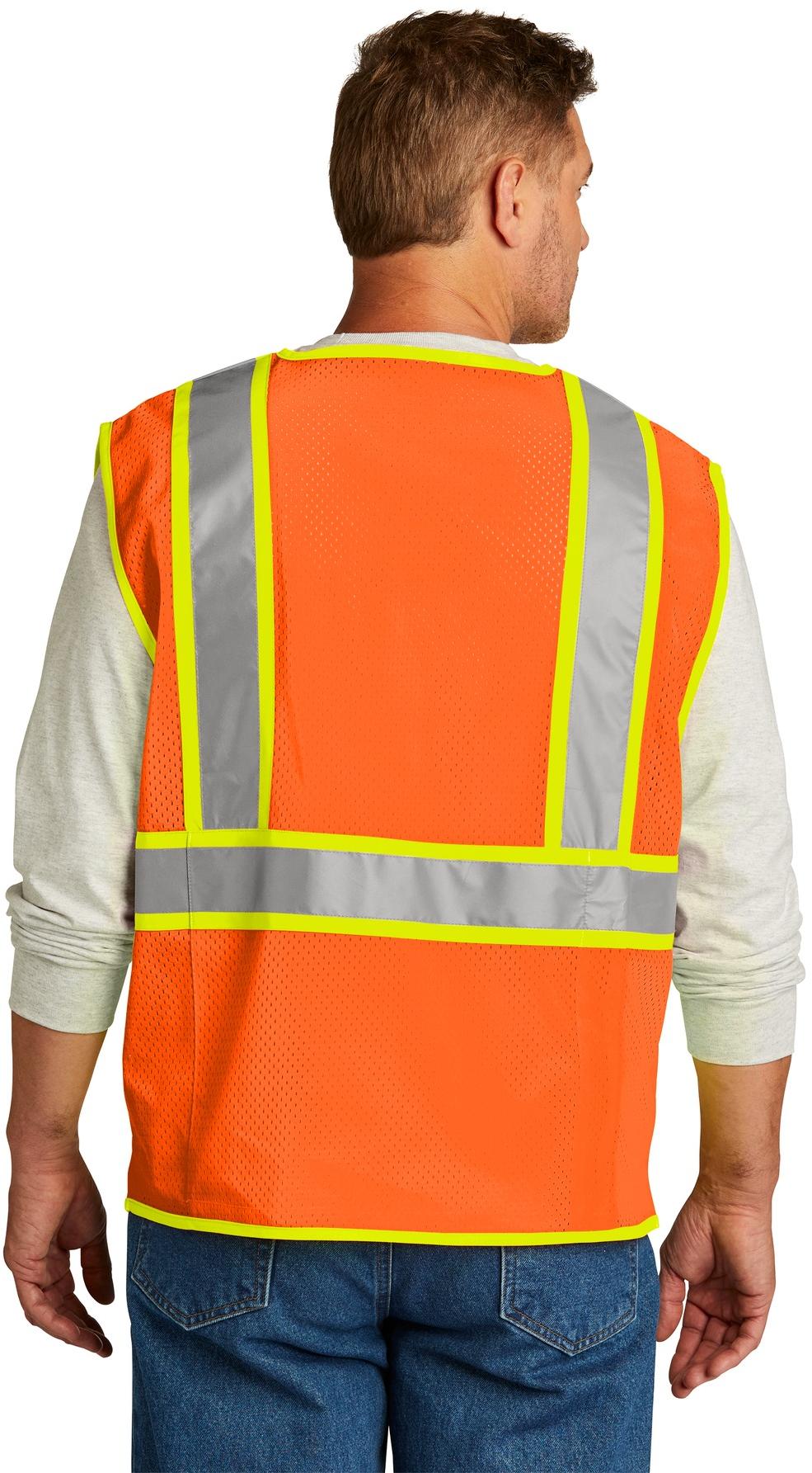 CornerStone ® ANSI 107 Class 2 Surveyor Zippered Two-Tone Vest CSV105 - Picture 5 of 13