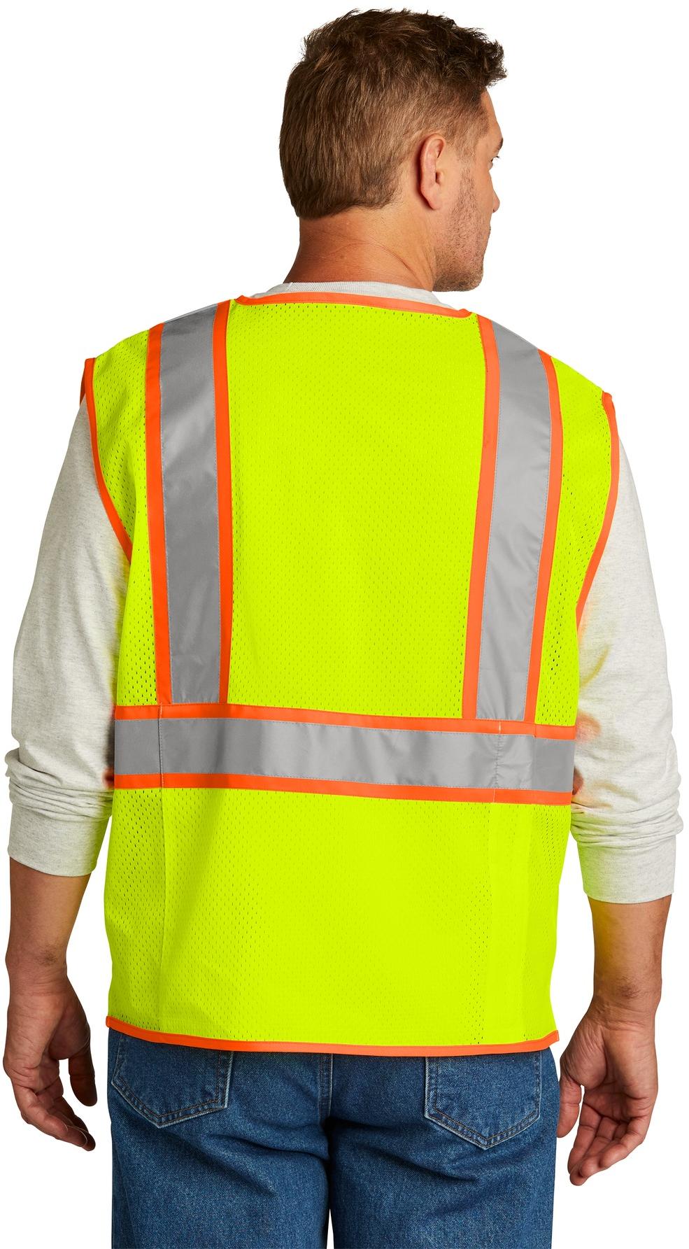CornerStone ® ANSI 107 Class 2 Surveyor Zippered Two-Tone Vest CSV105 - Picture 11 of 13