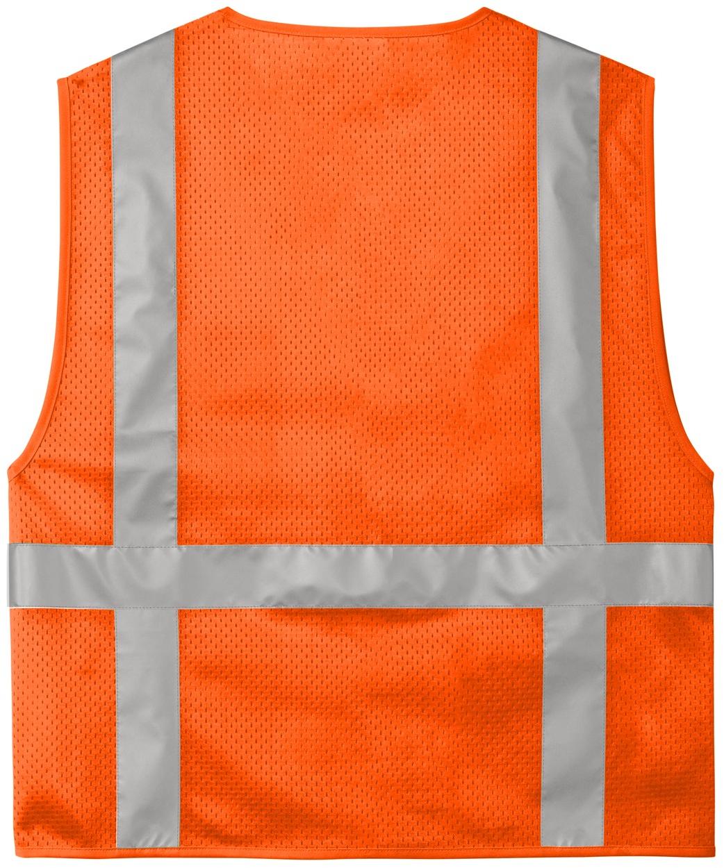 CornerStone ® ANSI 107 Class 2 Mesh Six-Pocket Zippered Vest w/ Pockets CSV104 - Picture 7 of 13