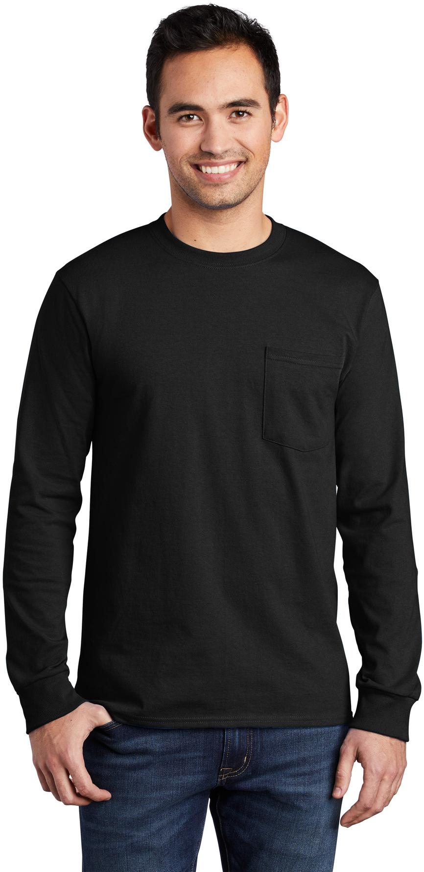 Port & Company ® Tall Long Sleeve Essential Pocket Tee PC61LSPT Sizes LT-4XLT