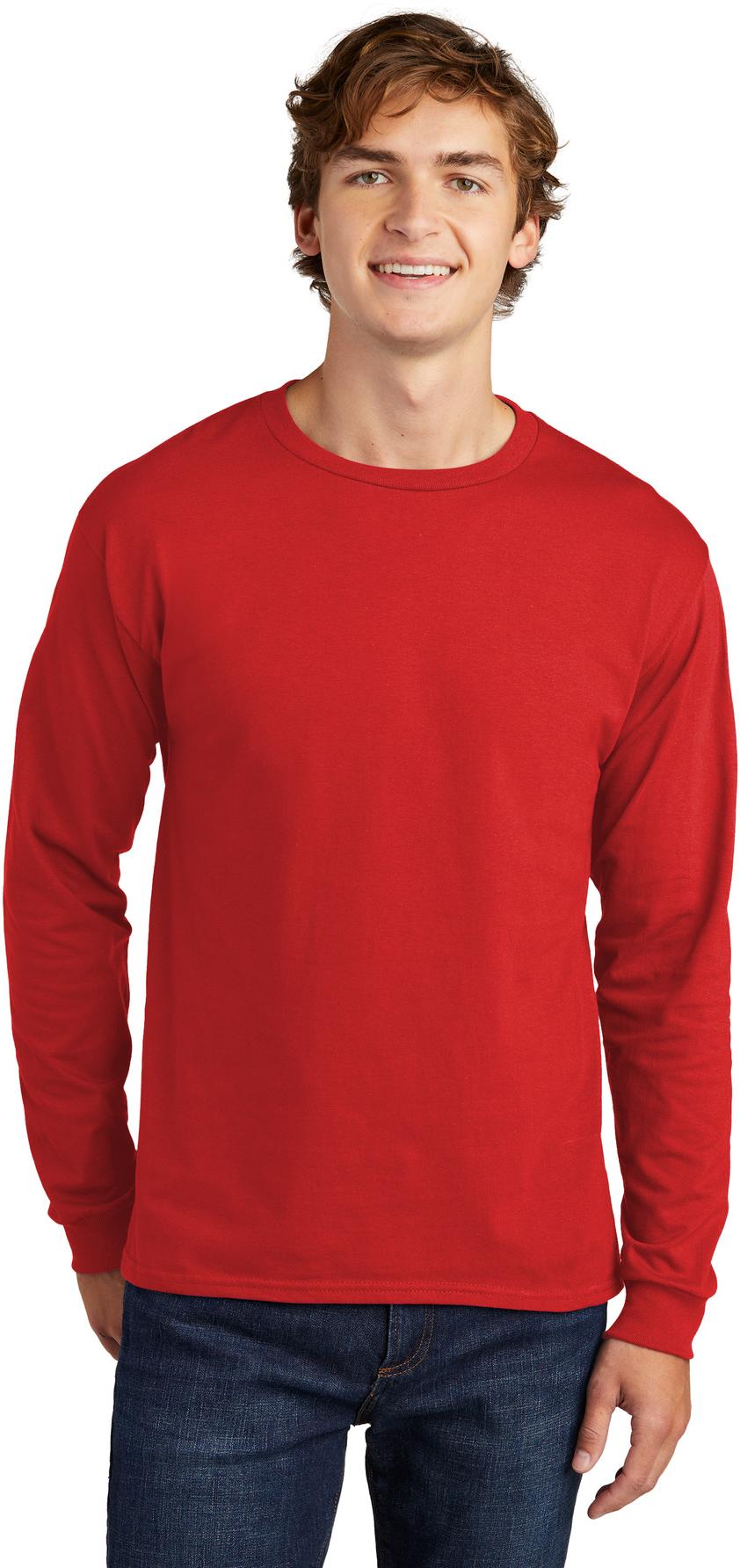 Hanes ® Essential-T 100% Cotton Long Sleeve T-Shirt Sizes S-3XL 5286