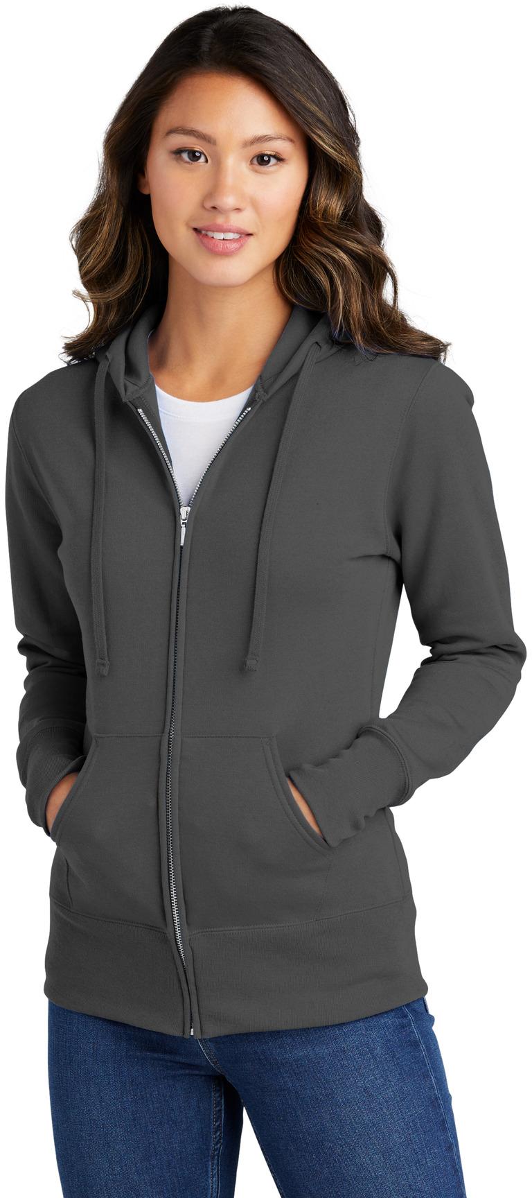 Port & Company ® Ladies Core Fleece Full-Zip Hooded Sweatshirt LPC78ZH XS-4XL - Picture 7 of 51