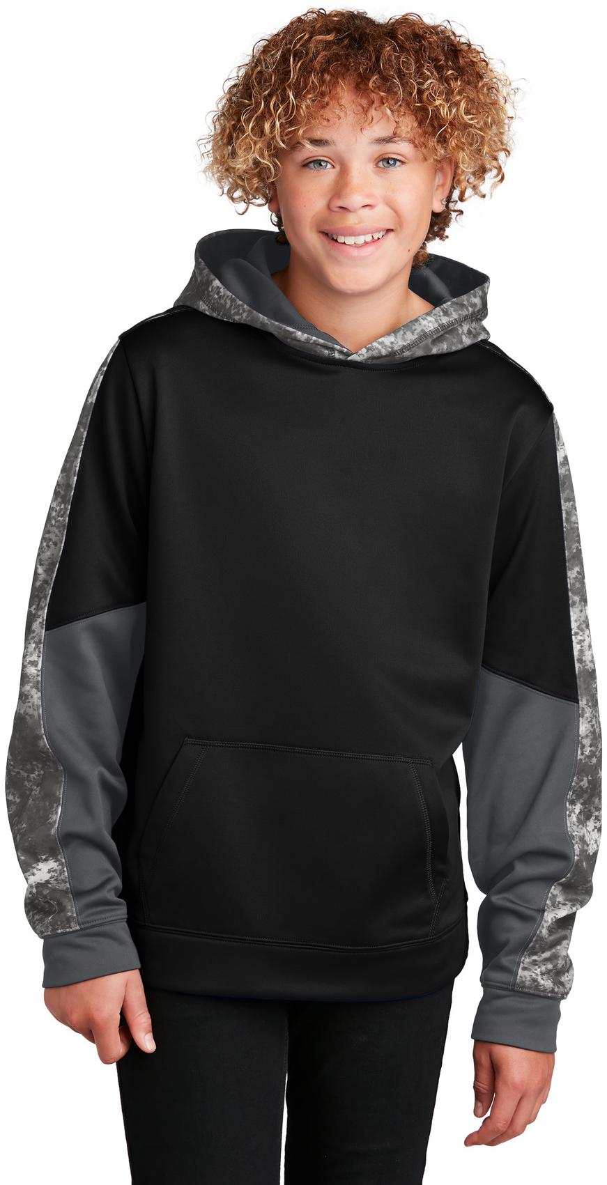 Sport-Tek ® Youth Sport-Wick ® Mineral Freeze Fleece Colorblock Hooded YST231 - Picture 2 of 20