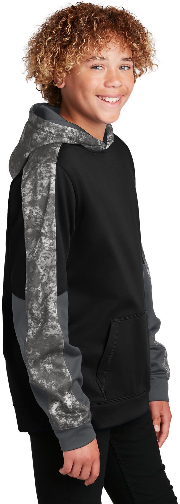 Sport-Tek ® Youth Sport-Wick ® Mineral Freeze Fleece Colorblock Hooded YST231 - Picture 3 of 20