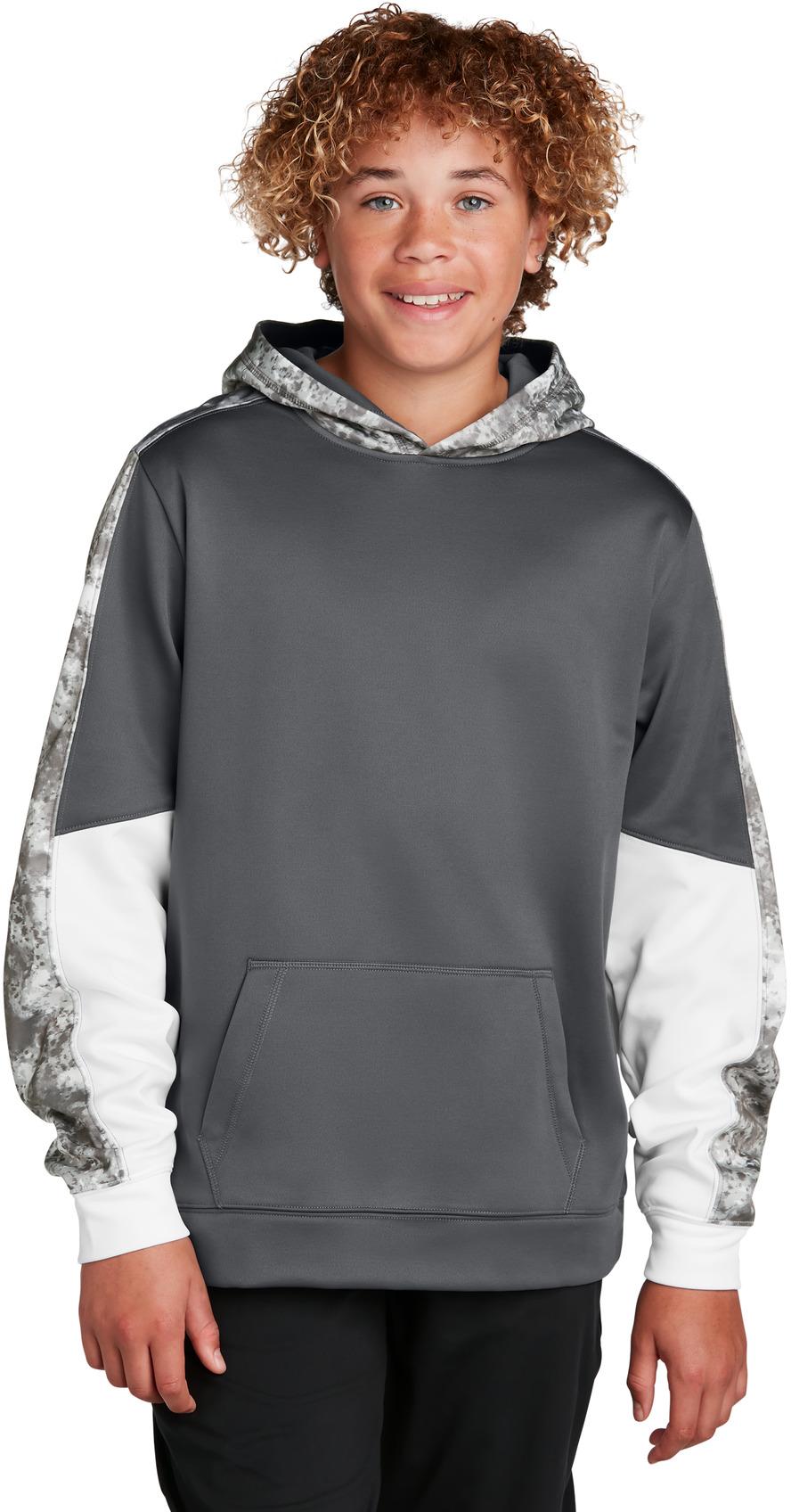 Sport-Tek ® Youth Sport-Wick ® Mineral Freeze Fleece Colorblock Hooded YST231 - Picture 7 of 20