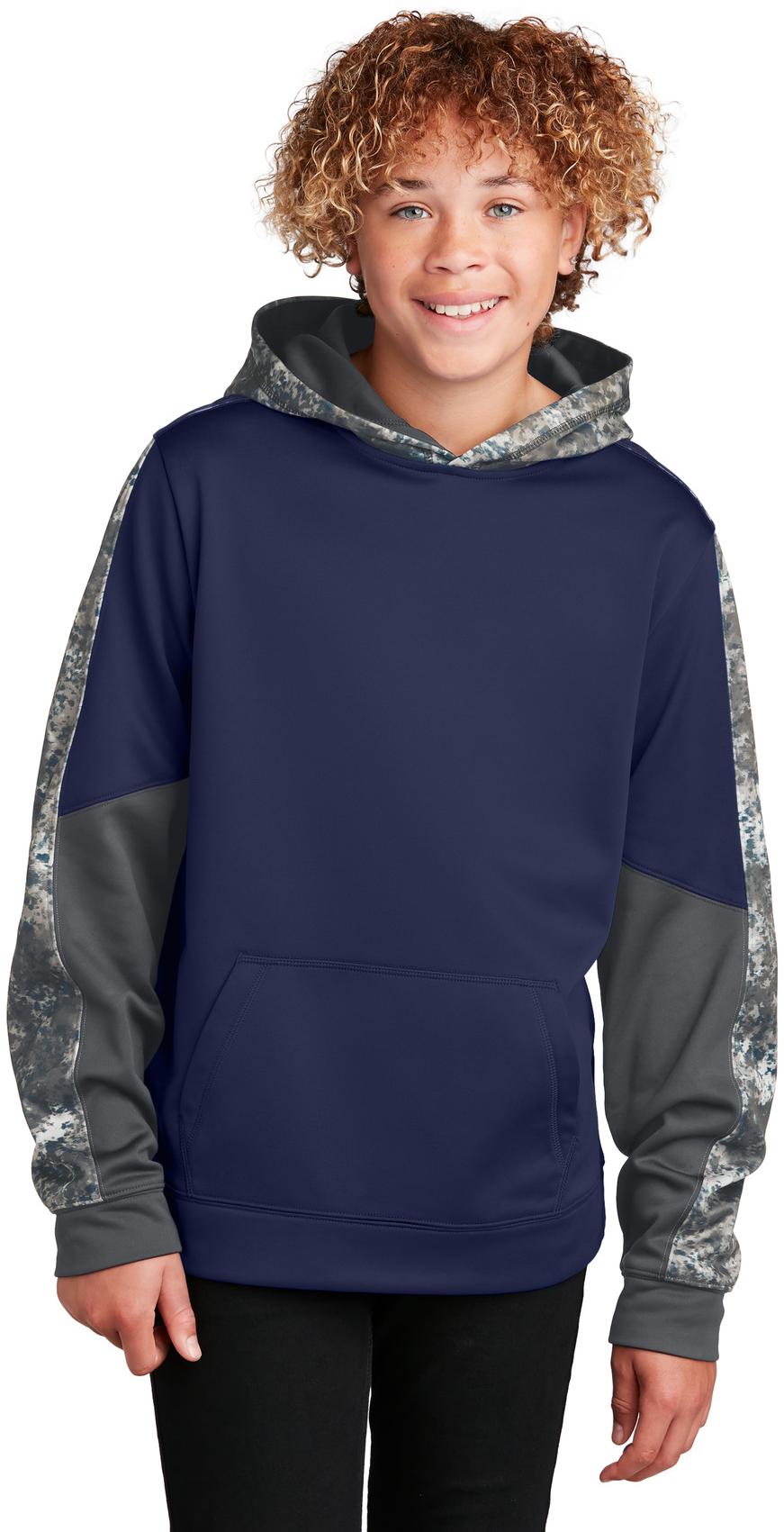Sport-Tek ® Youth Sport-Wick ® Mineral Freeze Fleece Colorblock Hooded YST231 - Picture 12 of 20