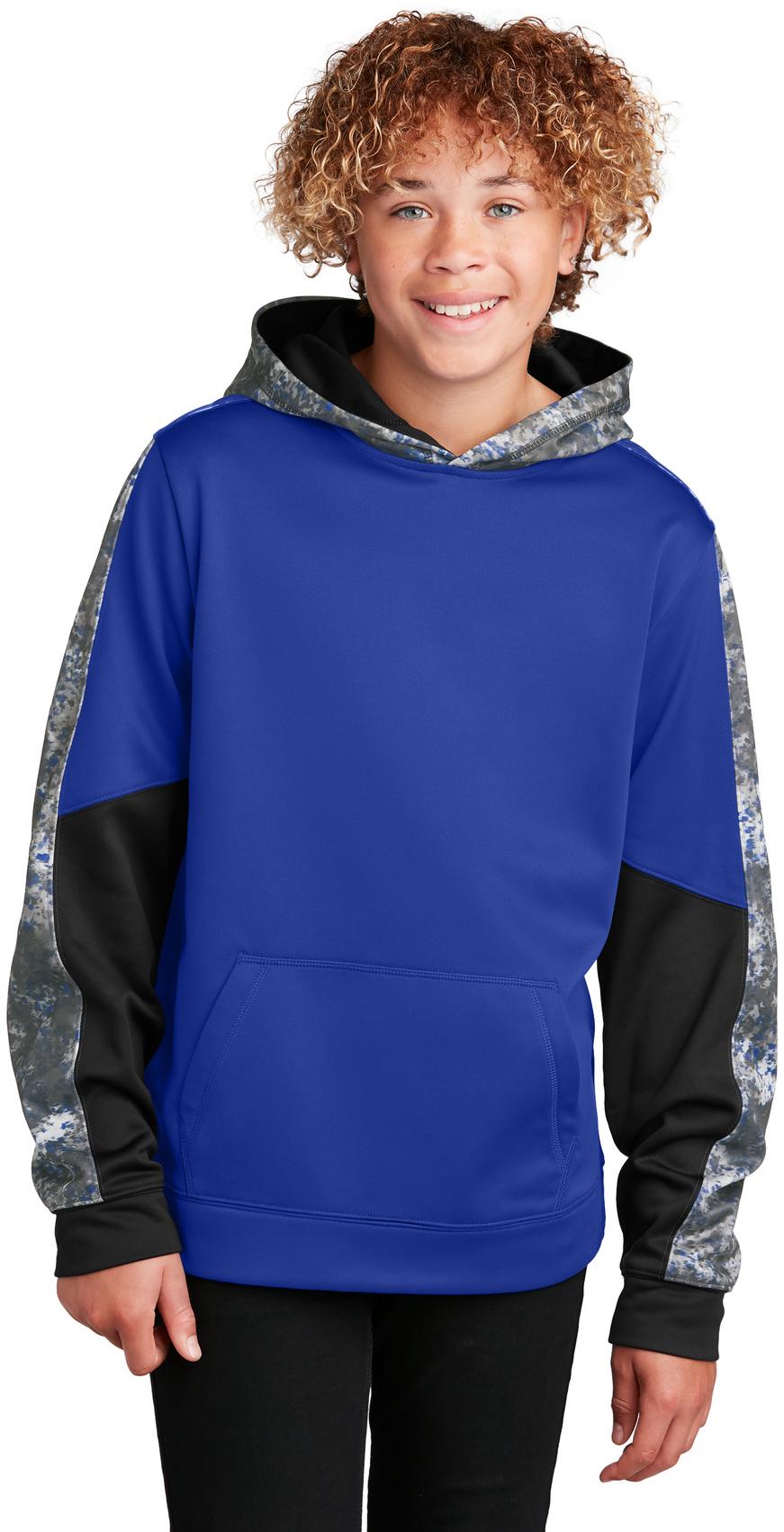 Sport-Tek ® Youth Sport-Wick ® Mineral Freeze Fleece Colorblock Hooded YST231 - Picture 16 of 20