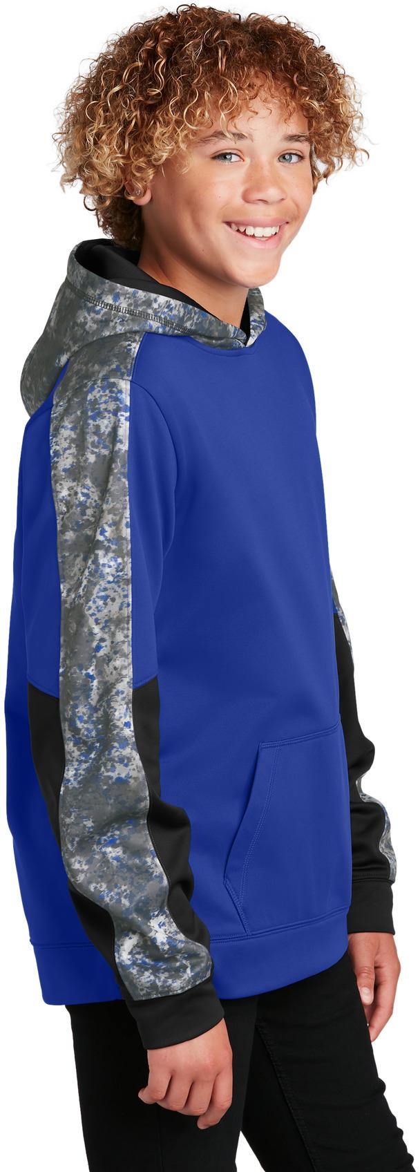 Sport-Tek ® Youth Sport-Wick ® Mineral Freeze Fleece Colorblock Hooded YST231 - Picture 17 of 20