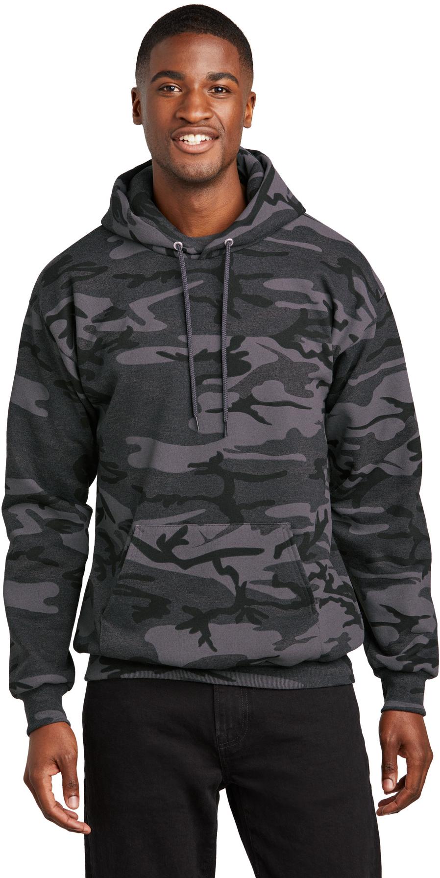 Port & Company ® Core Fleece Camo Pullover Hooded Sweatshirt PC78HC Sizes S-4XL