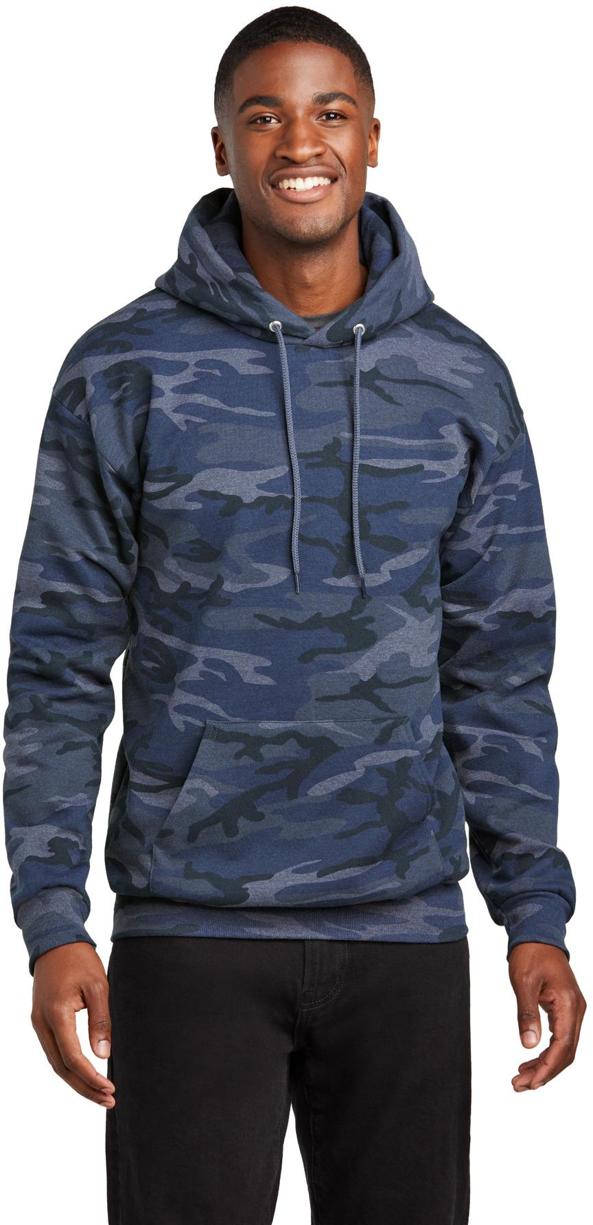 Port & Company ® Core Fleece Camo Pullover Hooded Sweatshirt PC78HC Sizes S-4XL