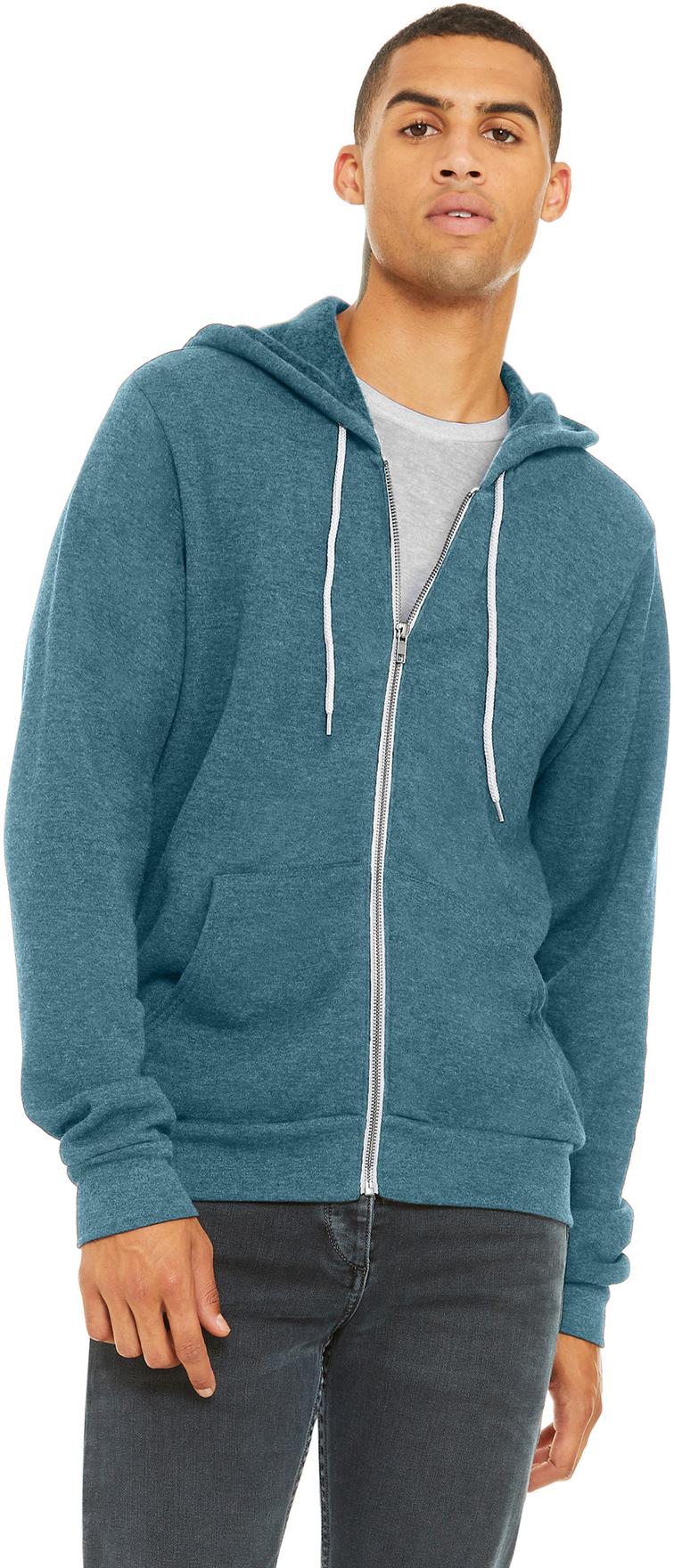BELLA+CANVAS ® Unisex Sponge Fleece Full-Zip Hooded Sweatshirt BC3739 XS-3XL - Picture 62 of 104